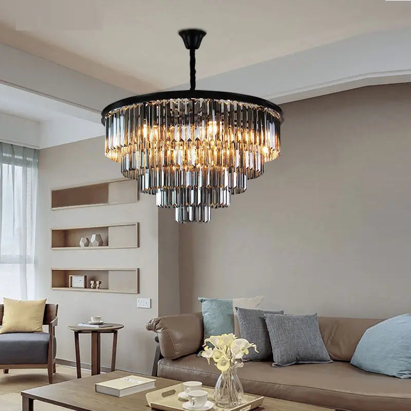 Emma Rustic Crystal Chandelier - Vintage Farmhouse Ceiling Light Fixture for Dining Room, Bedroom & Living Room Decor