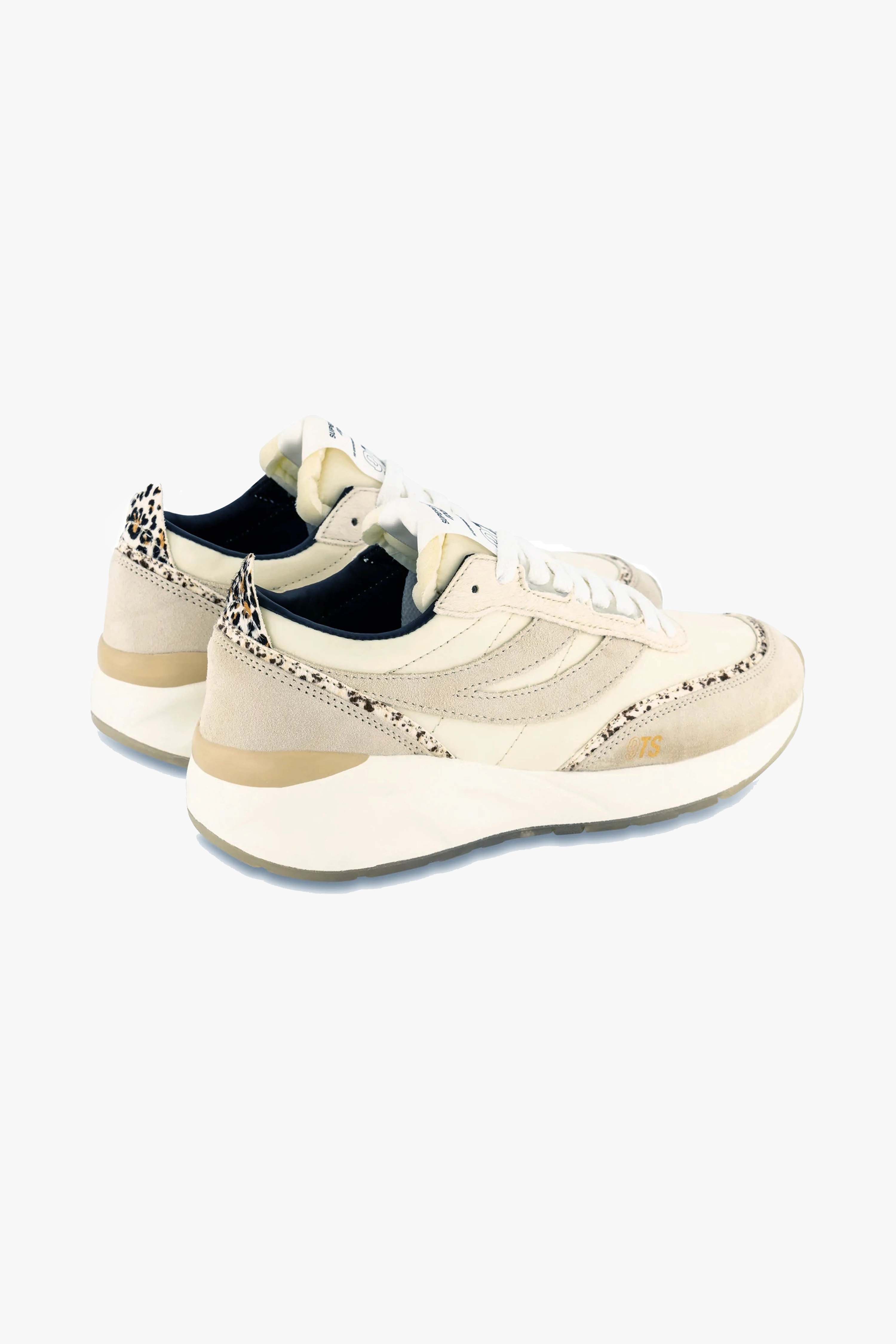 Beige 9TS Slim Calfhair Trainers for Men - Premium Leather Sneakers with Stylish Details | Perfect for Casual Wear, Office & Date Nights