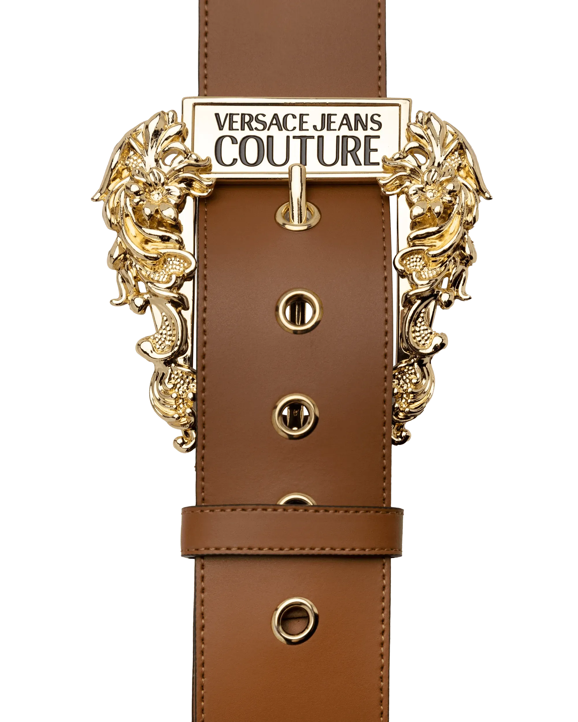 Luxury Gold Garland Logo Leather Belt for Men & Women - Stylish Fashion Accessory for Casual, Office & Formal Wear