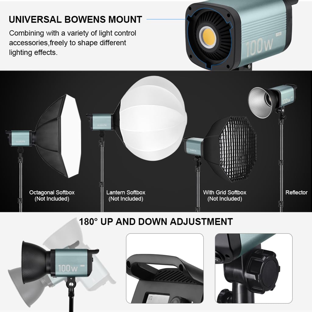 FEICHAO 100W LED Photography Light - Studio Fill Light for Film, Camera, and Video Shooting - Perfect for YouTube, TikTok, and Portrait Photography
