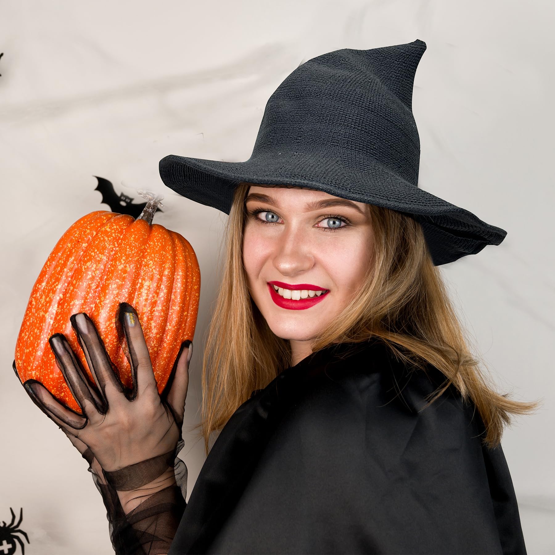 Lanzom Women's Wool Knitted Witch Hat - Halloween Party Costume Accessory for Cosplay, Masquerade & Witch Costumes | Perfect for Halloween Parties, Cosplay Events & Themed Dress-Up