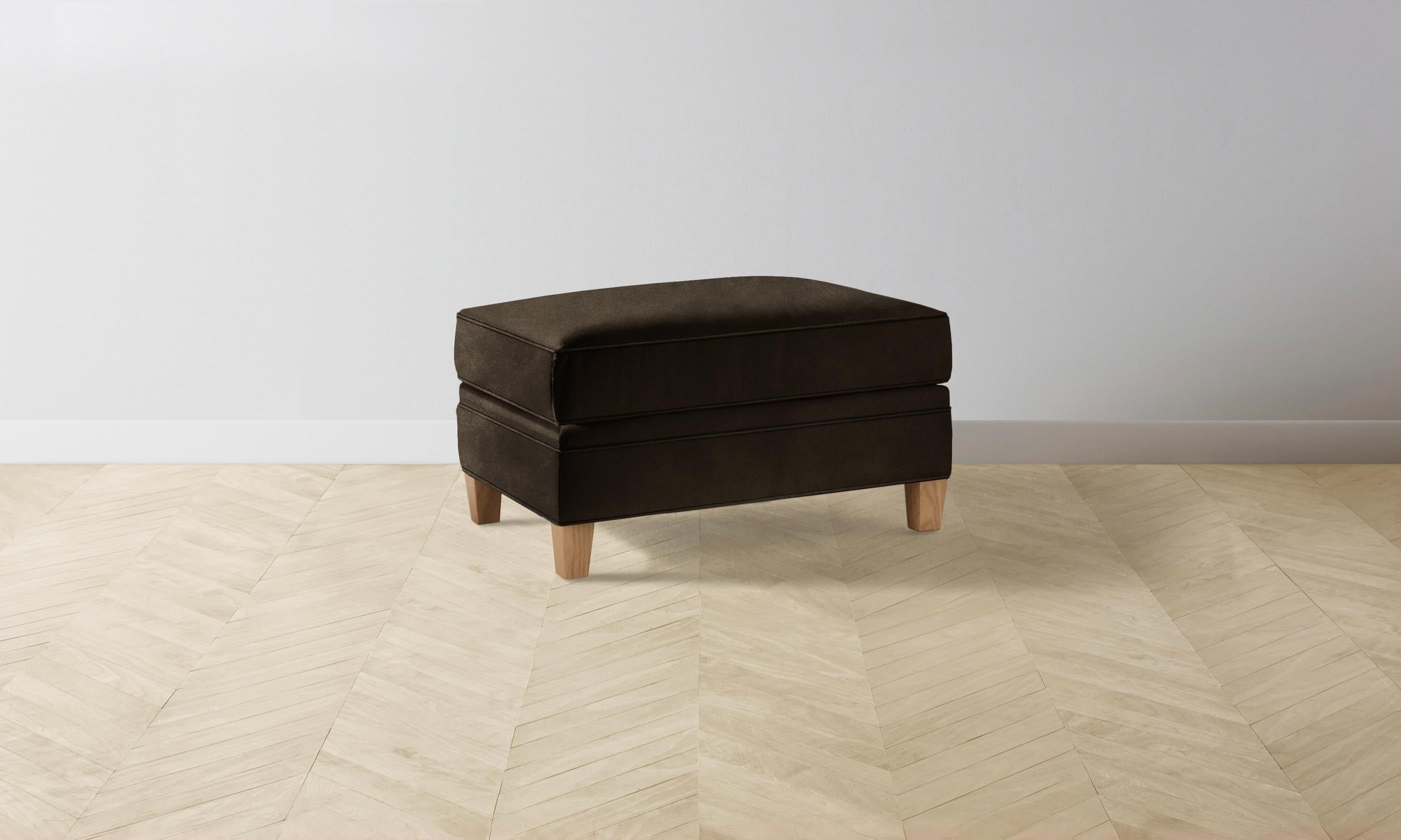 Premium Carmine Ottoman - Luxe Nubuck Leather in Rich Espresso Brown - Perfect for Living Room, Bedroom & Home Office Decor
