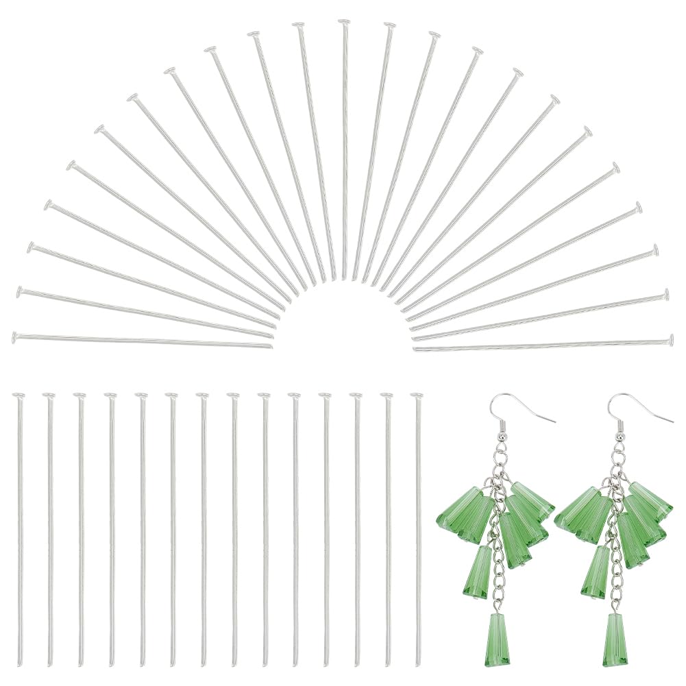 UNICRAFTALE 1000Pcs Stainless Steel Flat Head Pins 30mm - Straight Head Metal Eye Pins for Jewelry Making, DIY Crafts, Beading Projects - Perfect for Earrings, Necklaces & Bracelets