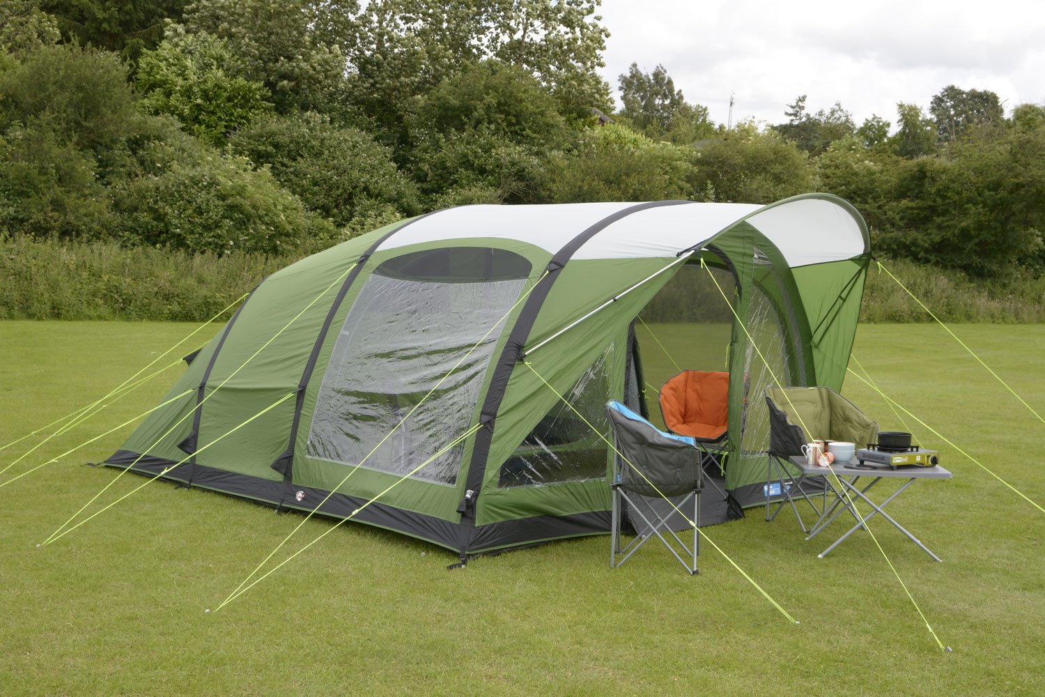 Kampa Brean 4 Air Green Inflatable Tent - Lightweight Waterproof Camping Tent for 4 Persons | Perfect for Family Camping, Hiking Trips & Outdoor Adventures