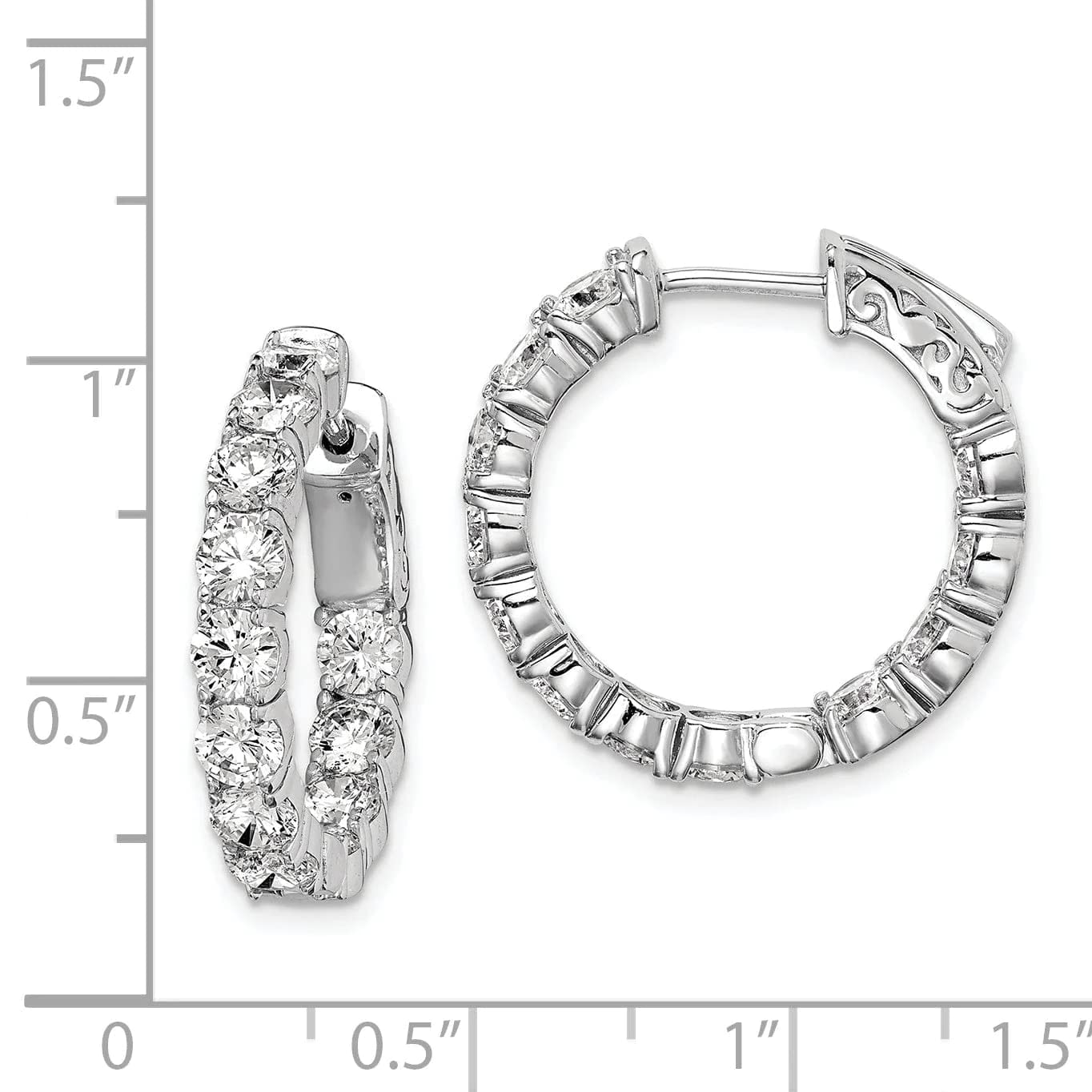 925 Sterling Silver Cubic Zirconia Hoop Earrings for Women - Elegant Everyday & Party Jewelry Gift
