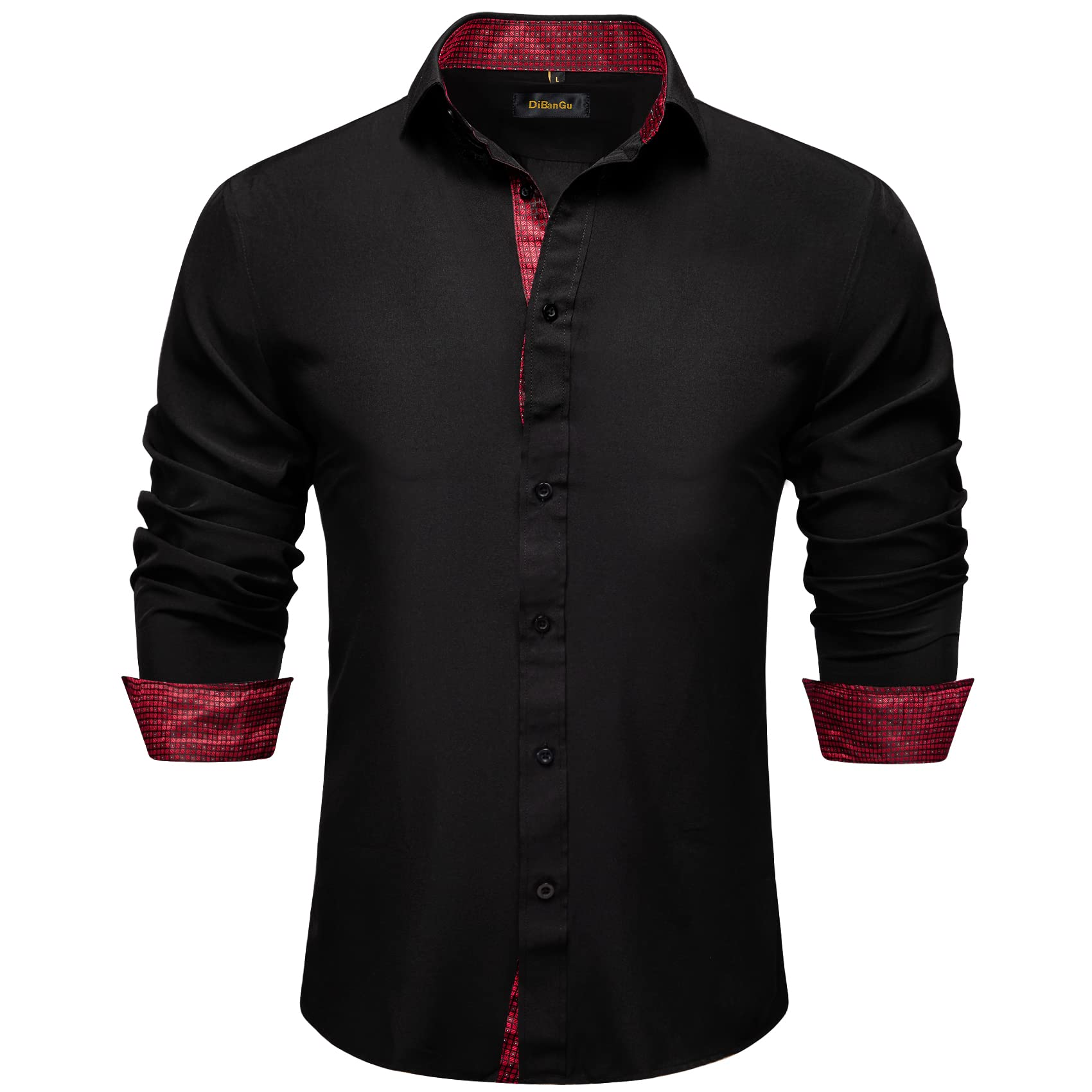 DiBanGu Men's Button Down Dress Shirts - Long Sleeve Casual & Formal Cotton Shirt with Contrast Inner Collar | Business Office Wear & Smart Casual Outfits