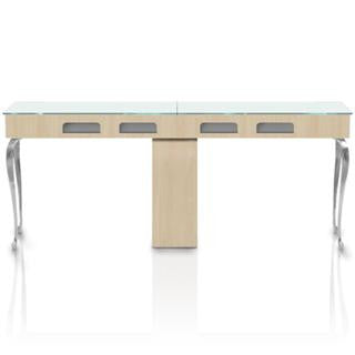 Premium Camellia Double Nail Table - Durable & Stylish Manicure Pedicure Station for Salons & Home Spa Use