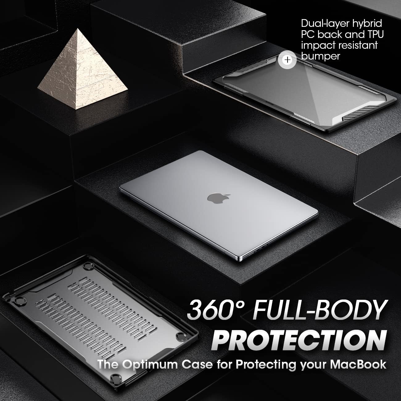 MacBook Air 15 inch (2023) Protective Case - Unicorn Beetle Series Shockproof Cover in Black | Perfect for Work, Travel & Everyday Use