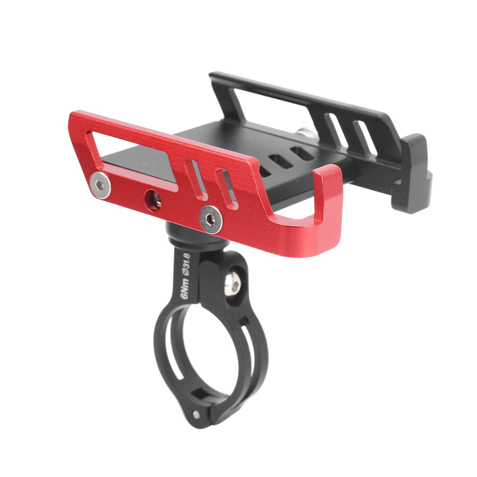 Universal Bike Phone Mount - Aluminum Alloy Phone Holder for Safe Riding, Compatible with All Phones, Black & Red - Perfect for Cycling, Commuting, and Outdoor Adventures