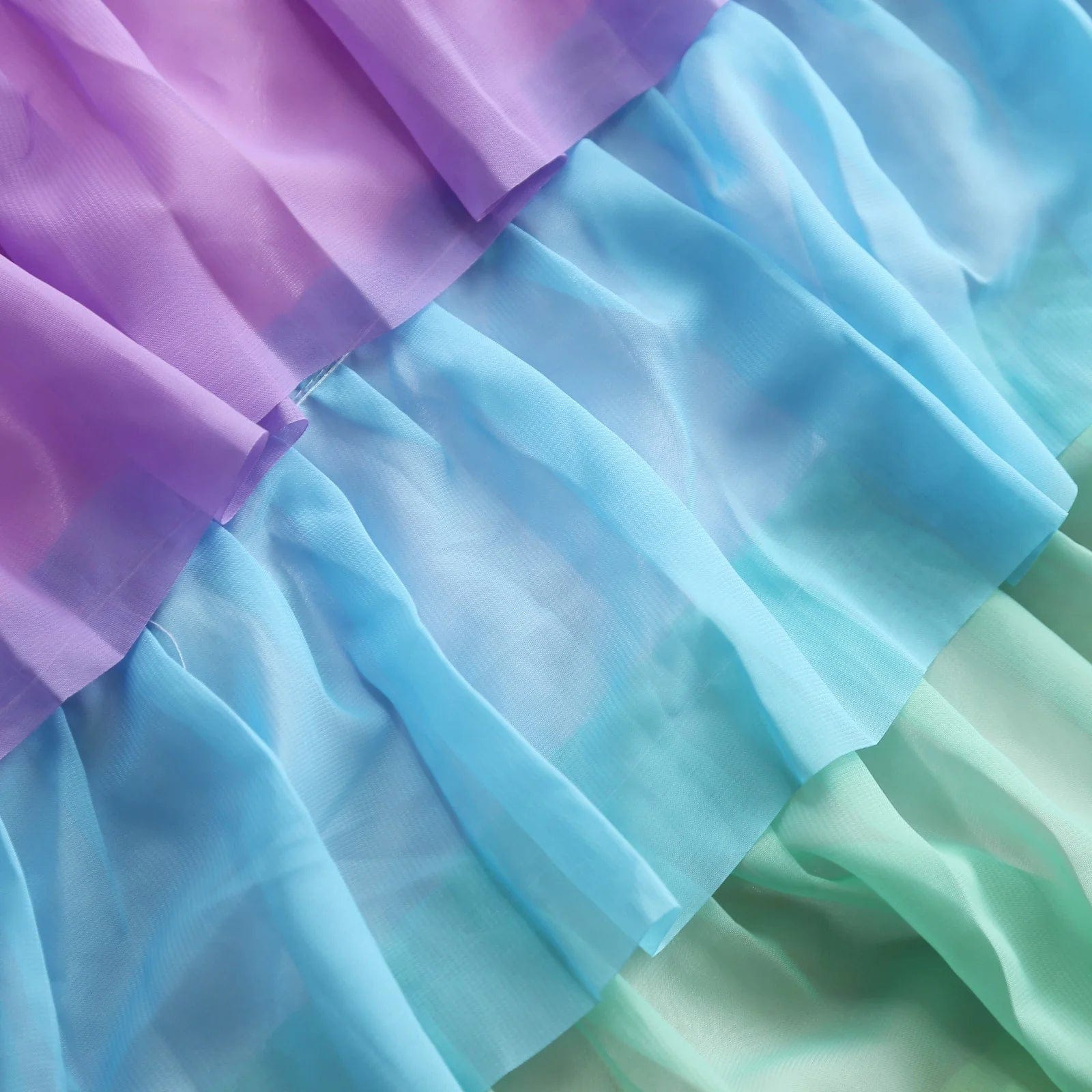 14 ft Chiffon 5 Tier Ruffled Tutu Table Skirt with Satin Backing - Elegant Party Decor for Weddings, Baby Showers & Banquets