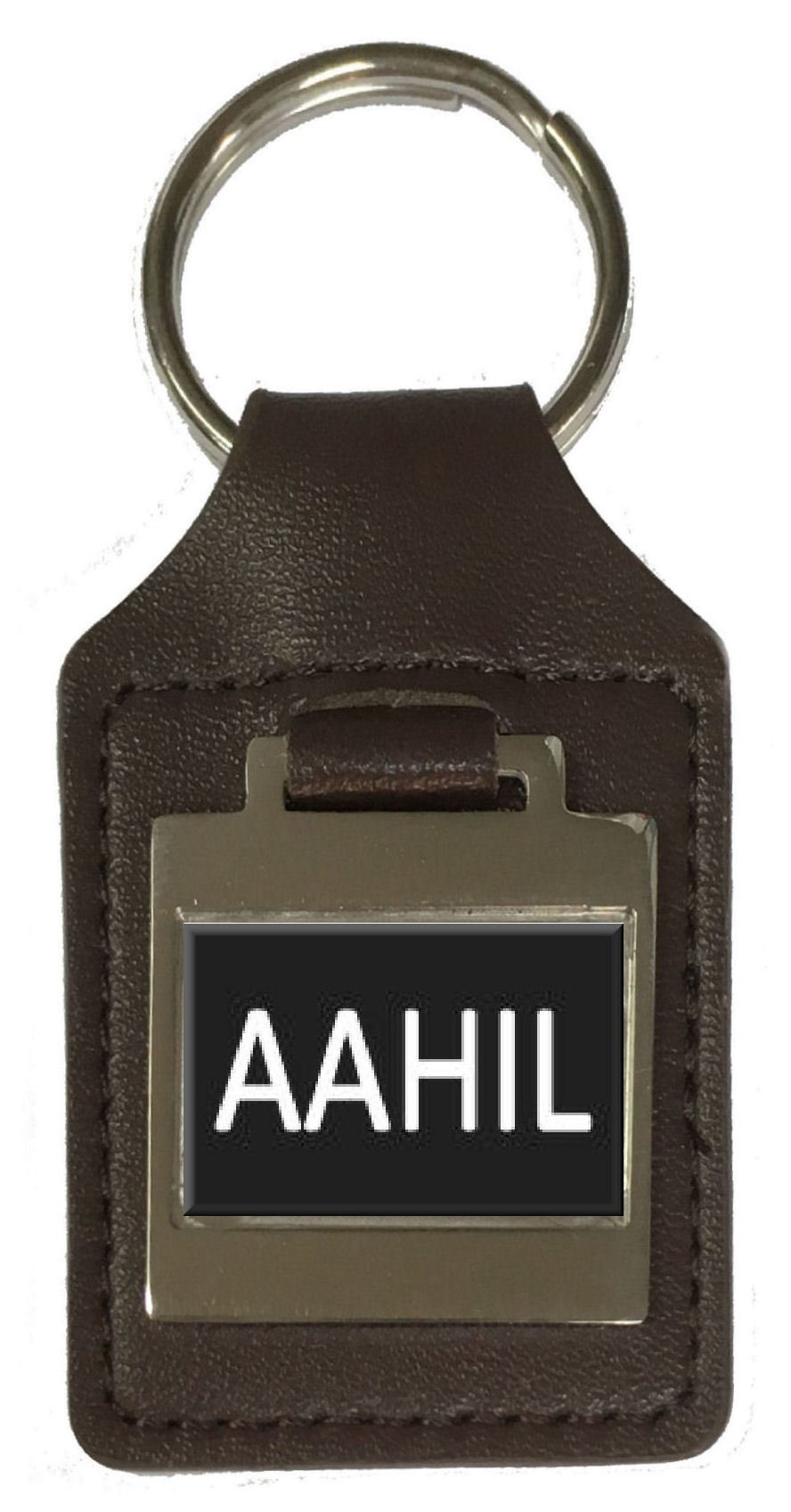 Personalized Leather Keychain with Custom Name Engraving - Perfect Birthday Gift for Men & Women - Aahil - Ideal for Keys, Wallets & Everyday Carry Accessories