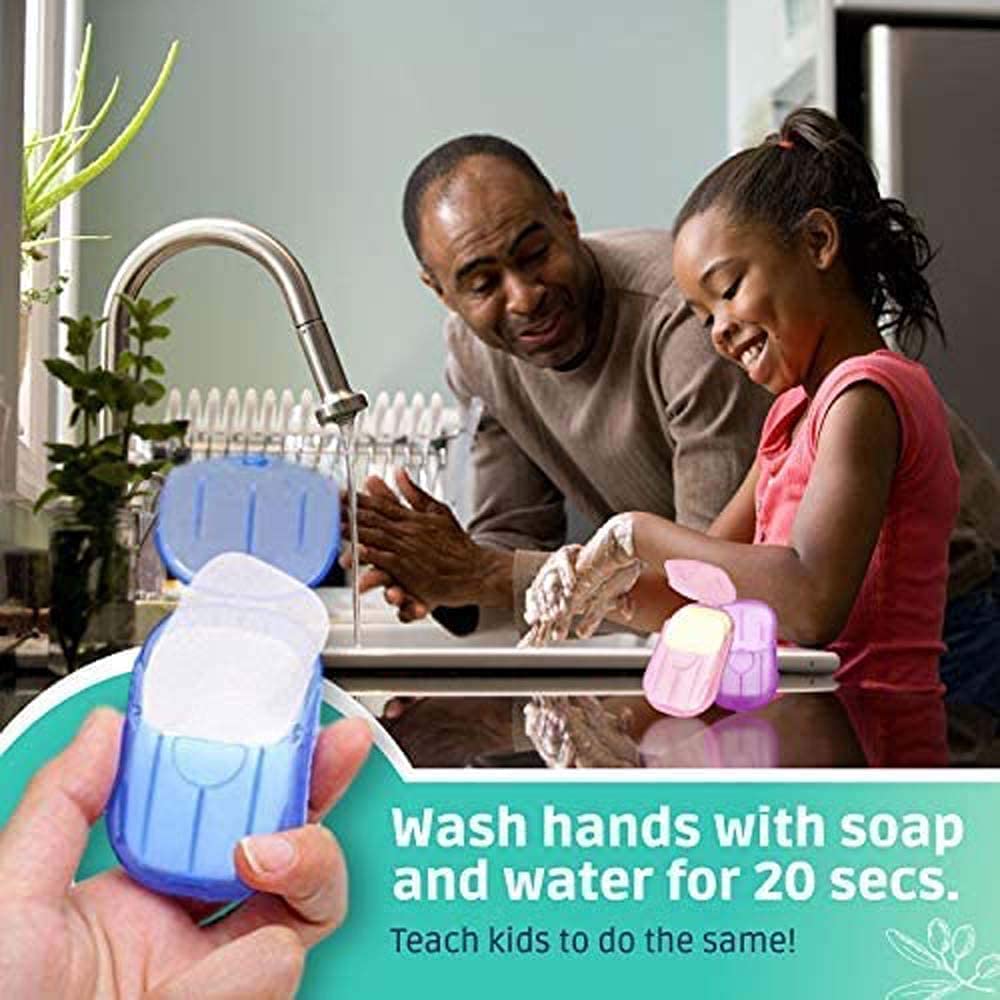 Hoppokart 4 Pack Travel Paper Soap Tubes with Box - Portable Hand Wash Soap Sheets for Camping, Hiking & Outdoor Adventures