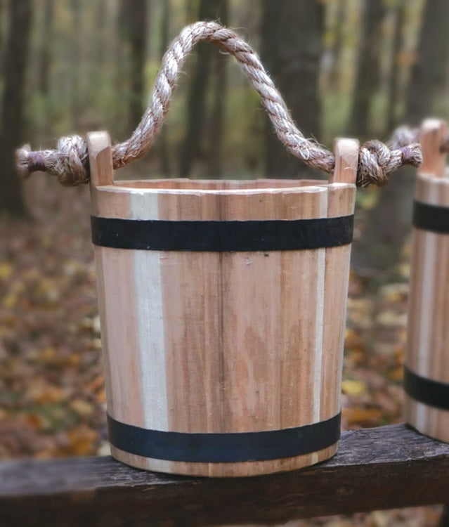 Handmade Cedar Bucket - Natural Wooden Storage Container for Bathroom, Kitchen & Home Decor | Perfect for Organizing, Gift Giving & Rustic Farmhouse Style