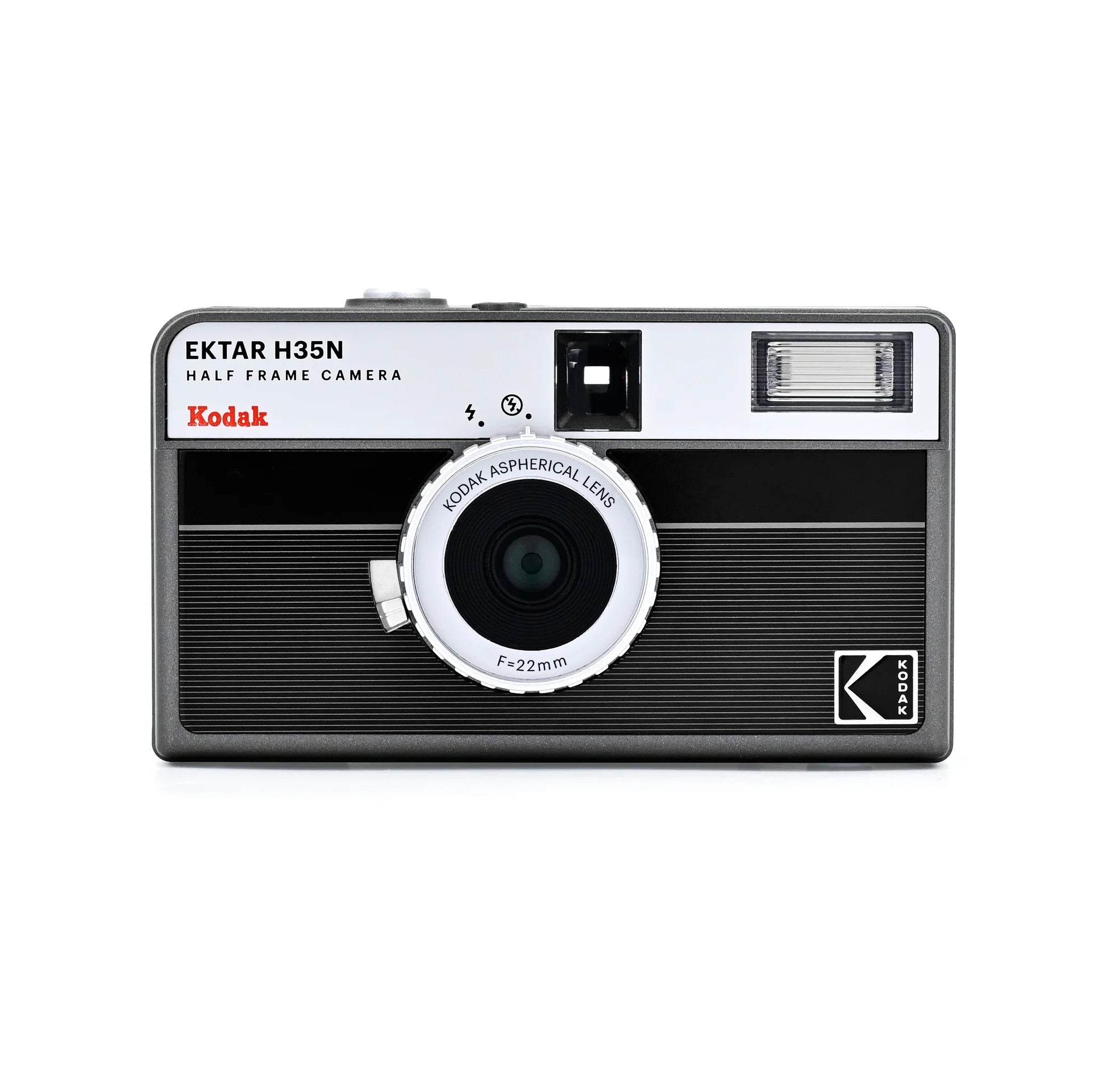 Kodak Ektar H35N Half Frame Film Camera - Striped Black | Vintage Style 35mm Reusable Camera for Travel, Street Photography & Creative Shooting