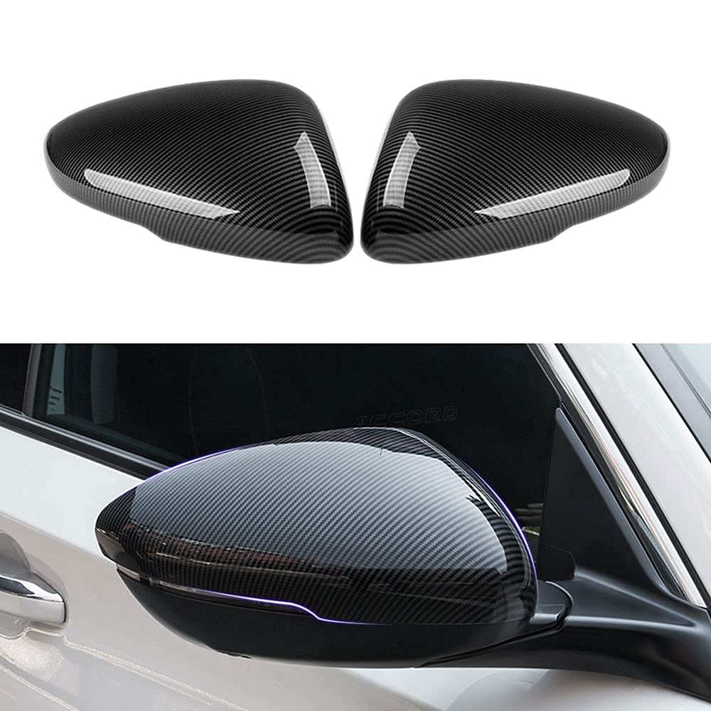 Honda Accord 10th Gen 2018-2021 Car Side Door Rearview Mirror Cover - ABS Carbon Fiber Pattern Exterior Accessories (2Pcs) - Perfect for Customization & Style Upgrade