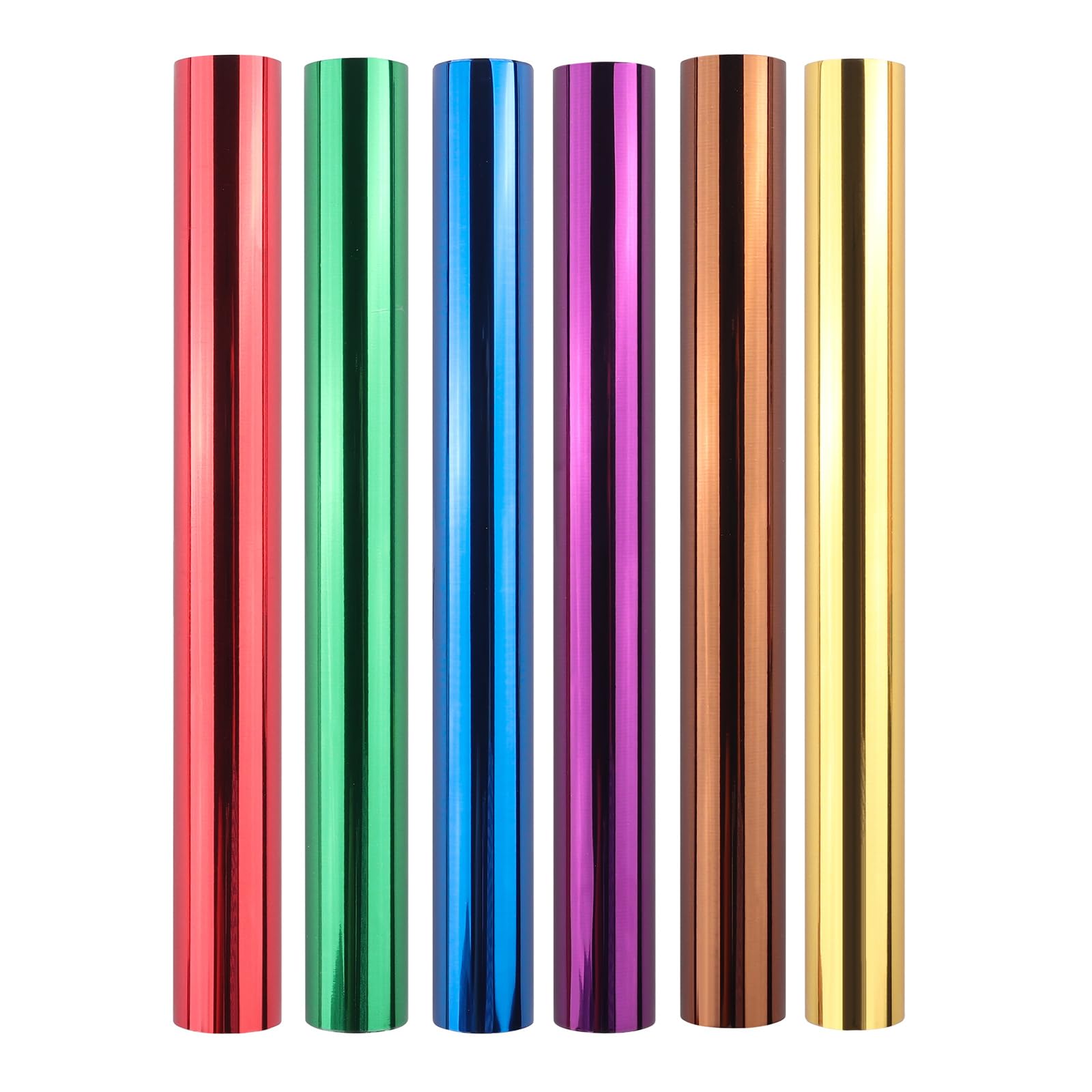 Briartw Toner Reactive Foil - 6 Rolls (16.4ft x 7.6in) for Laser Printers & Laminators - Gold, Red, Blue, Green, Purple, Brown Transfer Foil Paper - Perfect for DIY Crafts, Embossing, Scrapbooking, Card Making & Gift Wrapping