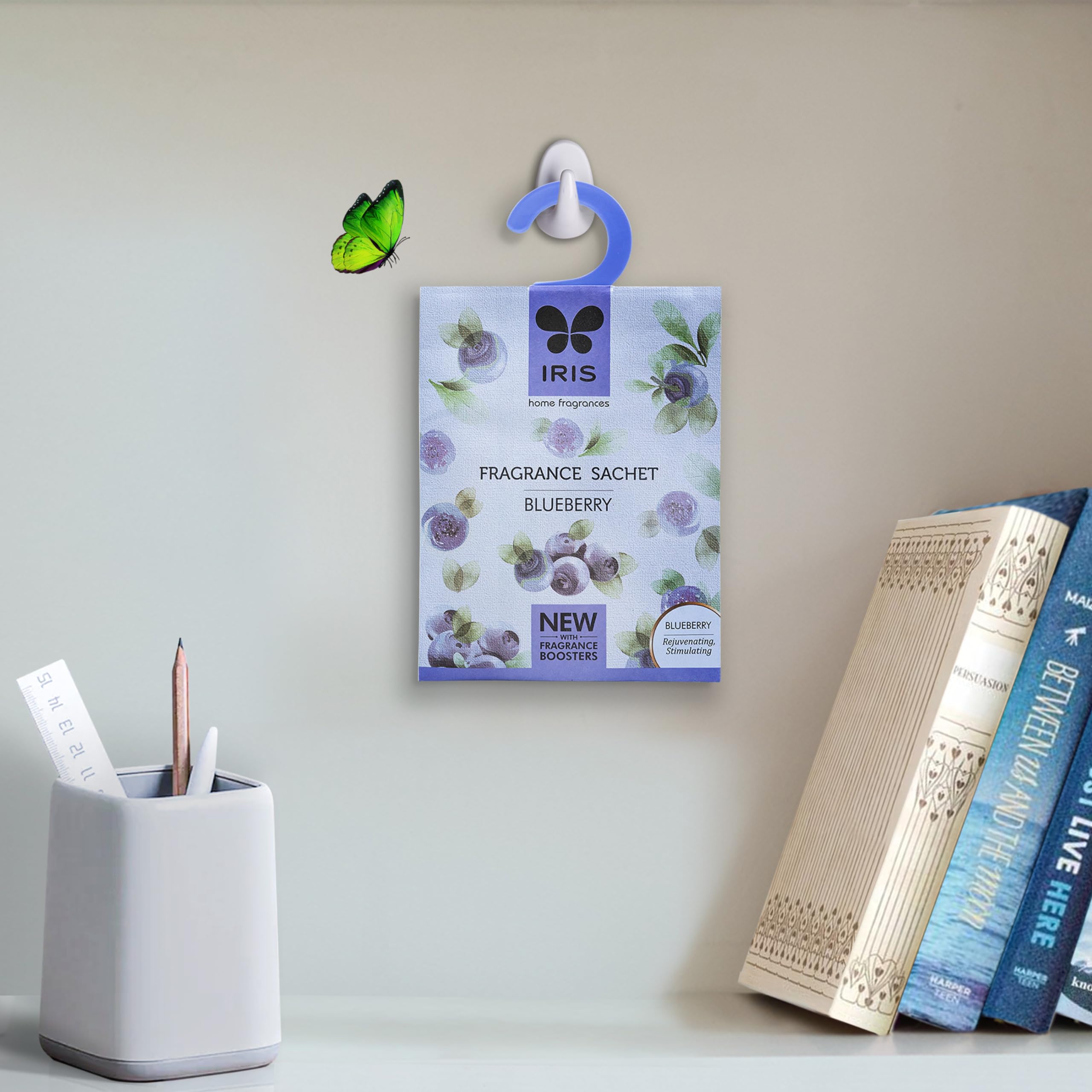 IRIS Home Fragrance Sachets - 5 Pack (10g Each) - Apple Cinnamon, Romance, Sandalwood, Blueberry & Lavender Scents - Natural Air Freshener for Closet, Drawer, Car, Luggage & Small Spaces | Long-Lasting Aroma for Home, Office & Travel