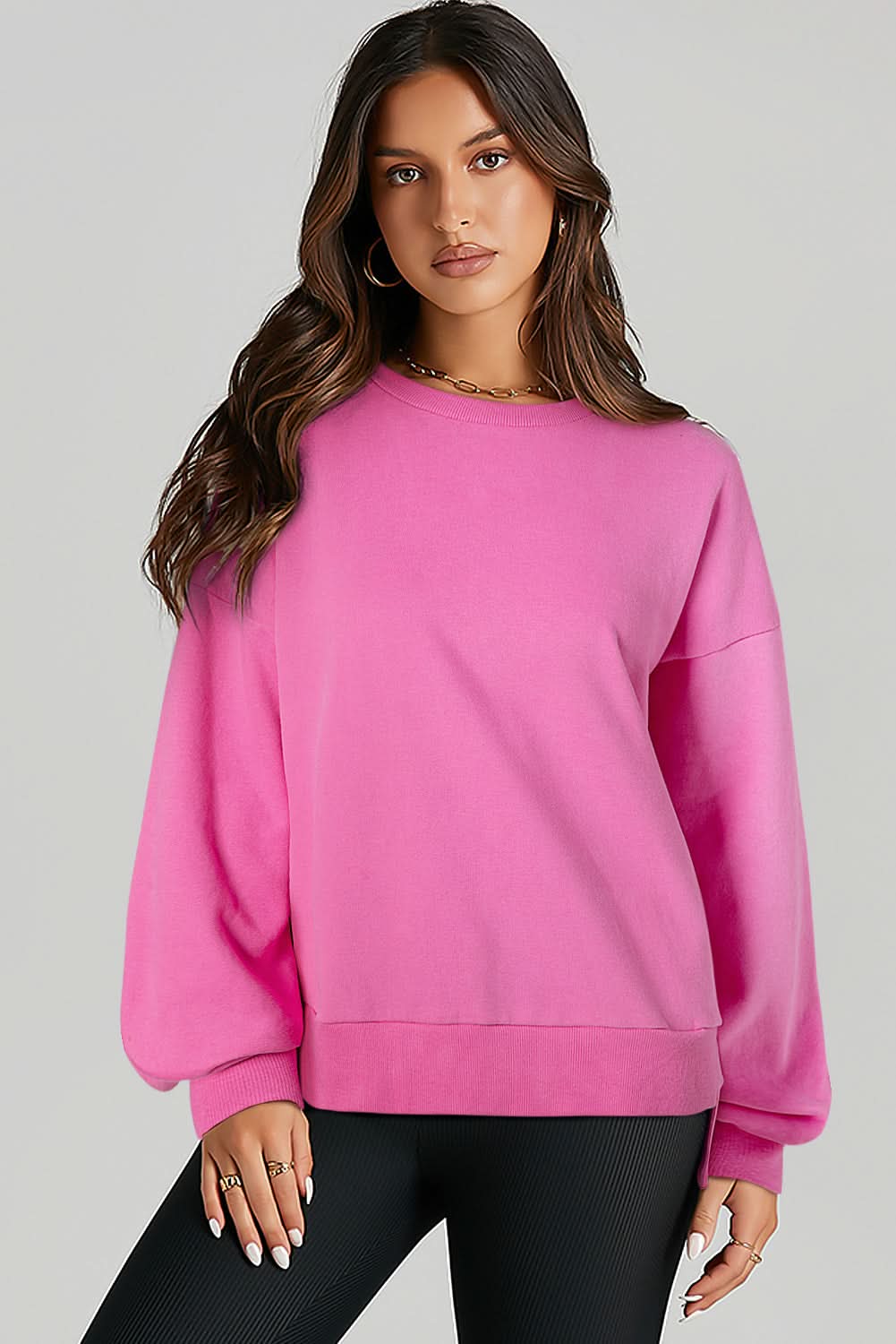 Bonbon Fleece Lined Sweatshirt for Women - Cozy Winter Pullover with Soft Inner Lining - Perfect for Casual Outfits, Outdoor Activities & Cold Weather Layering