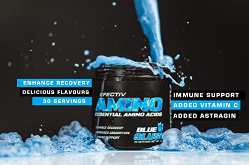 Efectiv Nutrition Amino 300g Blue Slush - Premium BCAA Powder for Muscle Recovery & Energy Boost - Ideal for Post-Workout, Gym & Fitness Enthusiasts