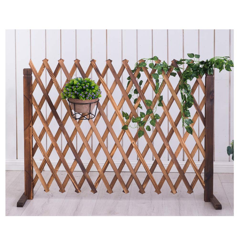 Foldable Carbonized Garden Fence Screen - Flower Bed Edging & Plant Climbing Frame - 2 Colors (Brown/Black) & 3 Sizes (115x160cm) - Perfect for Outdoor Gardens, Patios, and Vine Support
