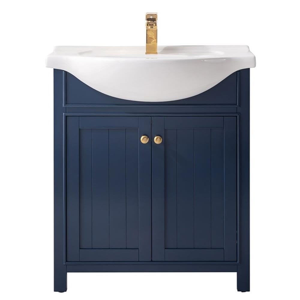 Design Element S05-30-BLU 30-Inch Blue Bathroom Vanity with Soft-Close Doors - Perfect for Modern Bathrooms, Small Spaces & Home Renovations