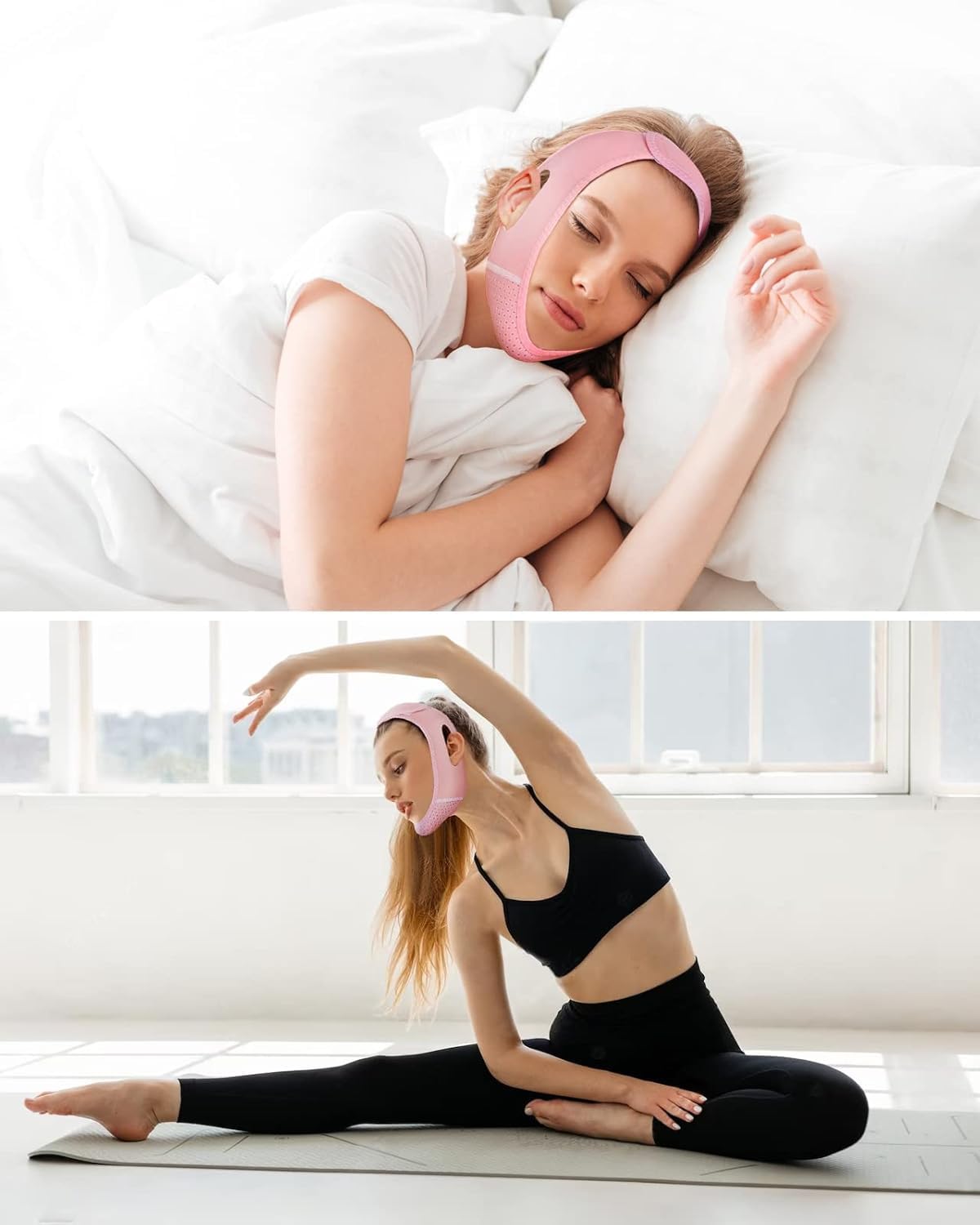DIVUE Silicone V Face Mask - Face Lift Up Belt for Cheek, Chin & Neck Slimming - Double Chin Reducer for Women & Men - Skin Tightening & Facial Contouring - Perfect for Home Spa, Workout & Daily Skincare Routine