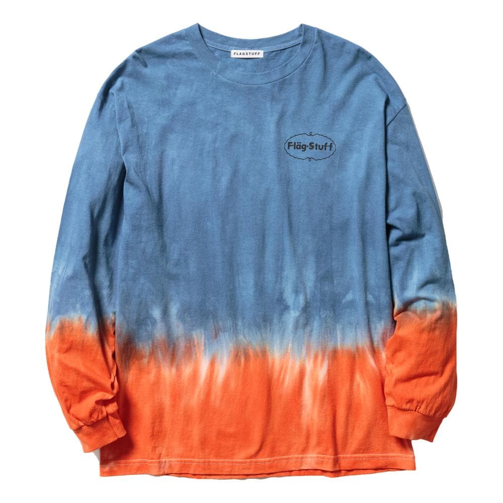 Flagstuff Tie Dye Long Sleeve T-Shirt - Blue & Orange | Hippie Style, Festival Wear, Casual Outfit