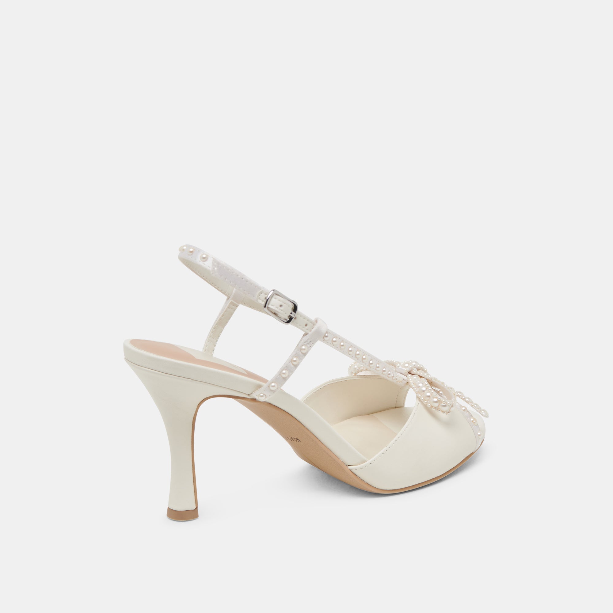 LONNY PEARL Heels for Women - White Satin High Heels | Elegant Wedding Shoes, Prom Night & Evening Party Pumps