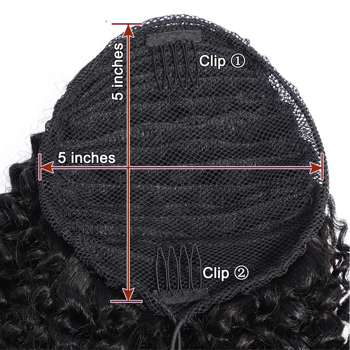 10A Brazilian Virgin Human Hair Drawstring Ponytail Extension - Afro Kinky Curly Clip-In Ponytail for Black Women (28 Inch, Natural Color) - Silky Soft Human Hairpiece for Everyday Wear, Parties & Special Occasions