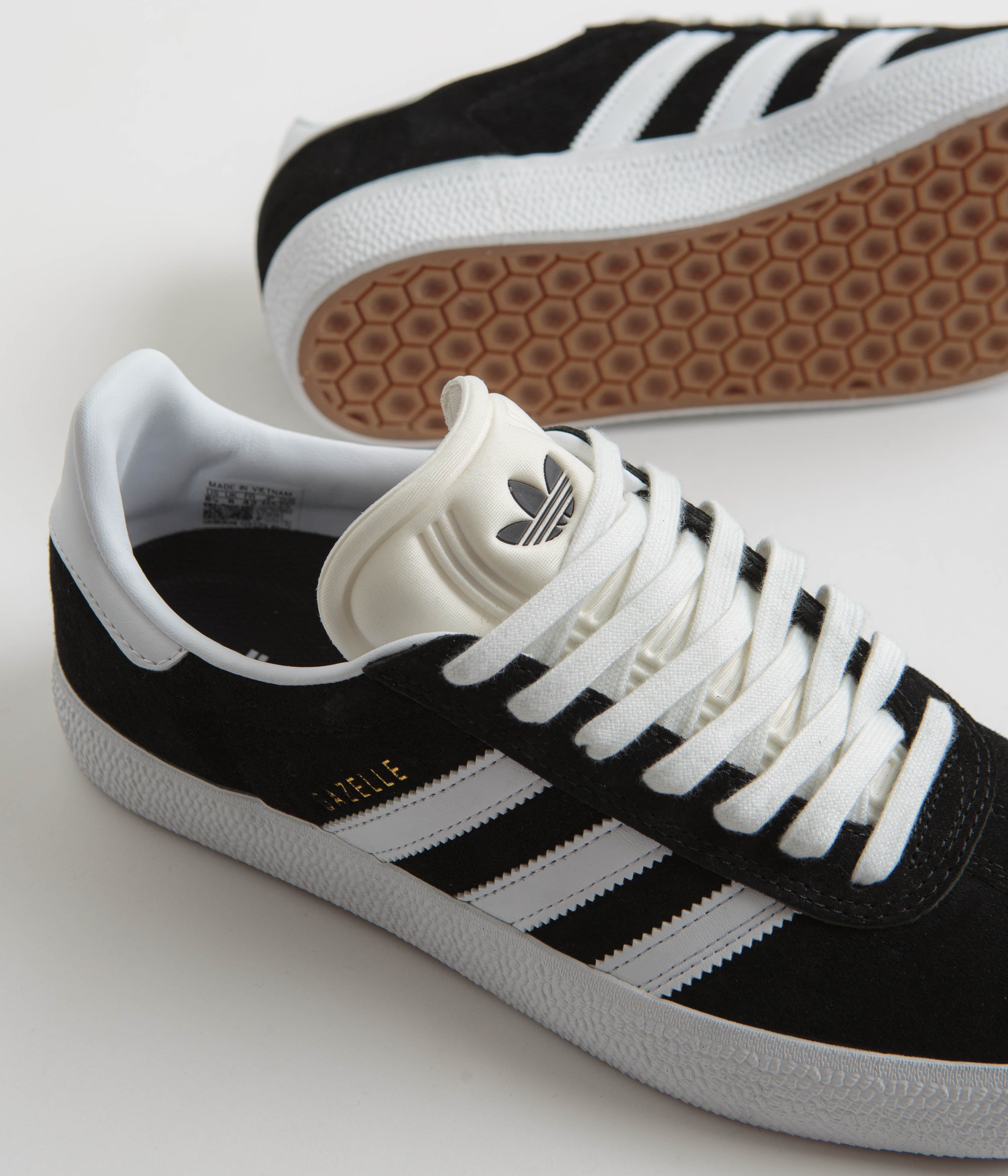 Adidas Gazelle Adv Sneakers - Core Black, White & Gold Metallic - Men's Casual & Athletic Shoes for Running, Gym & Streetwear Fashion