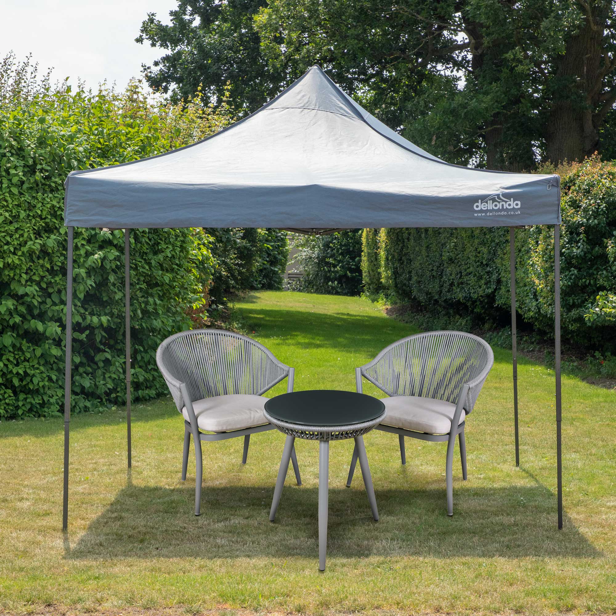 Premium 3x3m Pop Up Gazebo with Water Resistant Canopy - Includes Carry Bag, Stakes & Weight Bags (Grey, DG133) - Perfect for Backyard BBQs, Camping Trips & Outdoor Events