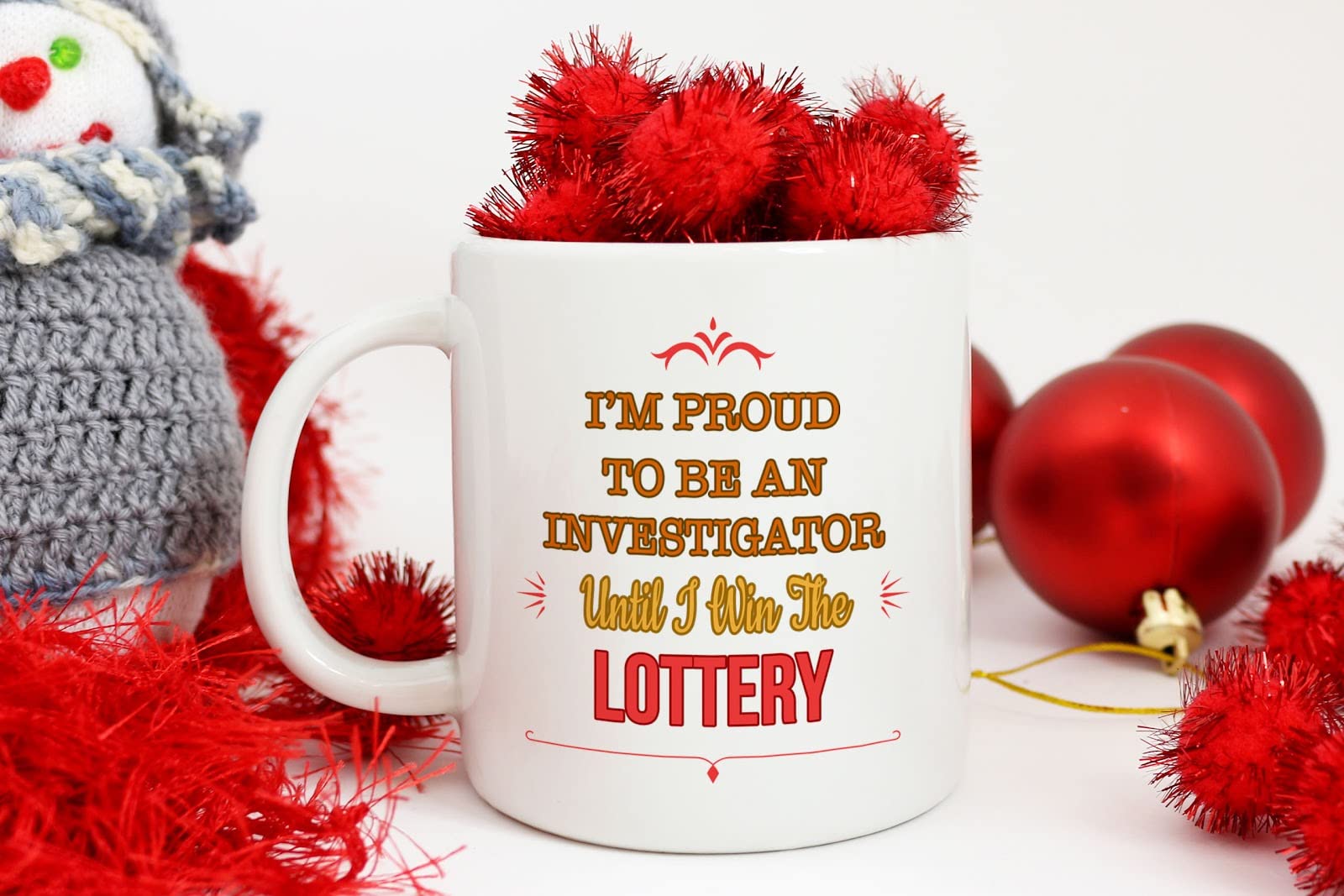 Funny Coffee Mug - Proud Investigator Until Winning Lottery - Unique Gift for Men, Women, Coworkers & Family - Perfect for Birthday, Christmas & Special Occasions - Great for Office, Home & Daily Coffee Breaks