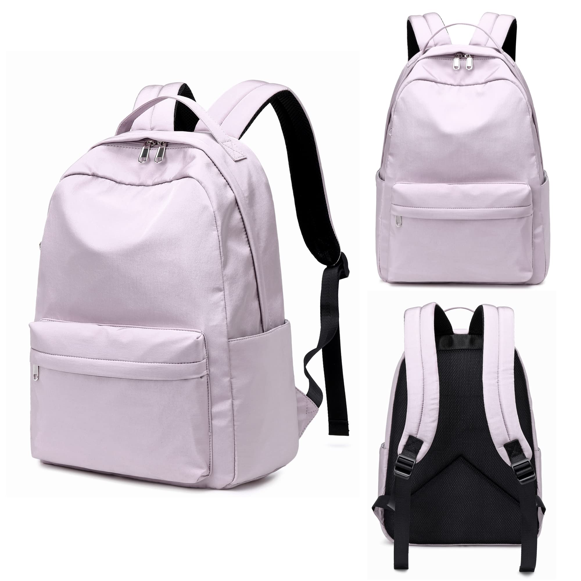 16.5 Inch Pink Kawaii Laptop Backpack with Cute Pendant - Aesthetic Taro Purple Cute Backpack for Women & Girls - Perfect for School, College, Work & Travel