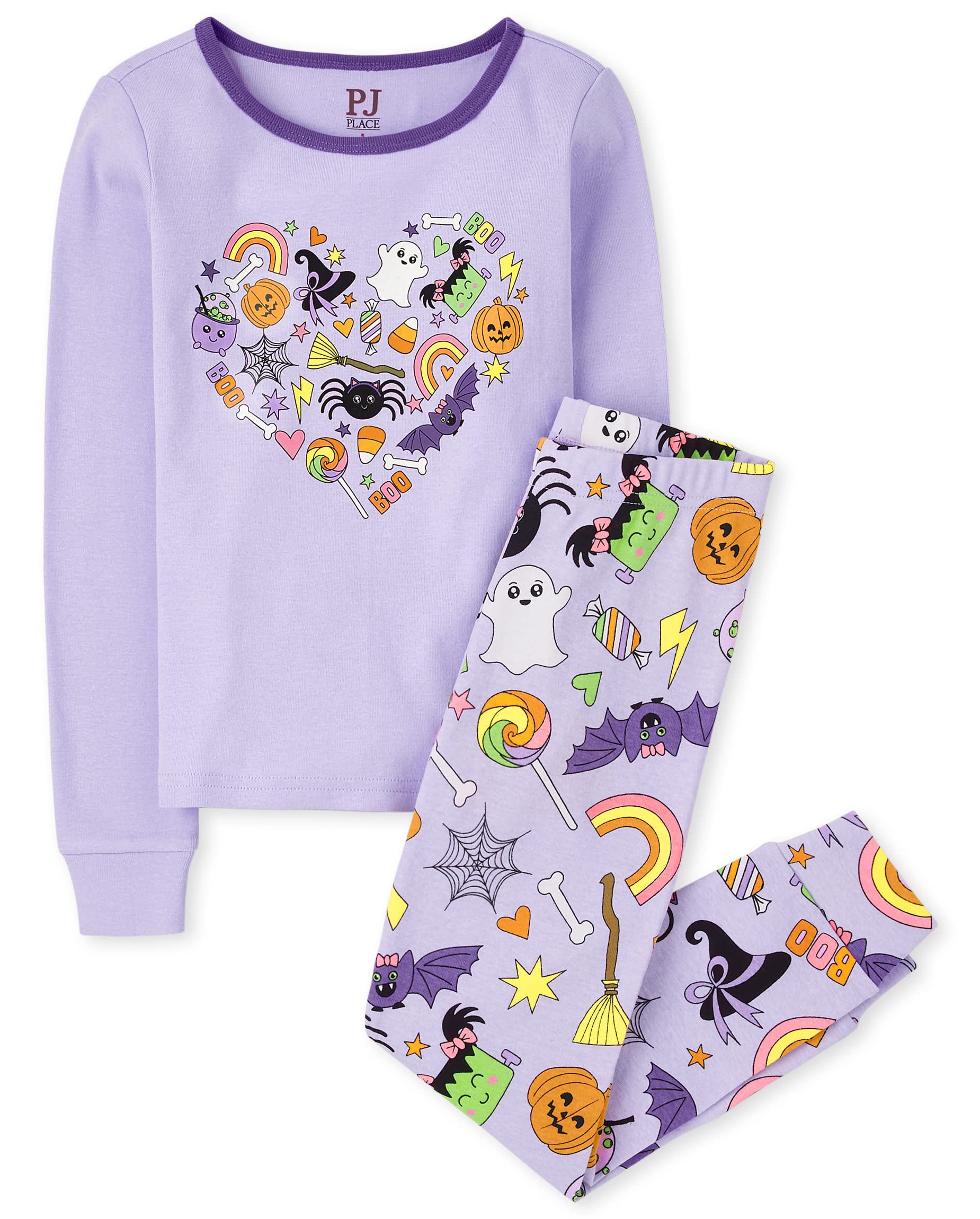 The Children's Place Baby Girls' Halloween Pajamas - Soft Cotton 2-Piece Pajama Set for Infants & Toddlers | Perfect for Halloween Parties, Trick-or-Treating & Cozy Bedtime