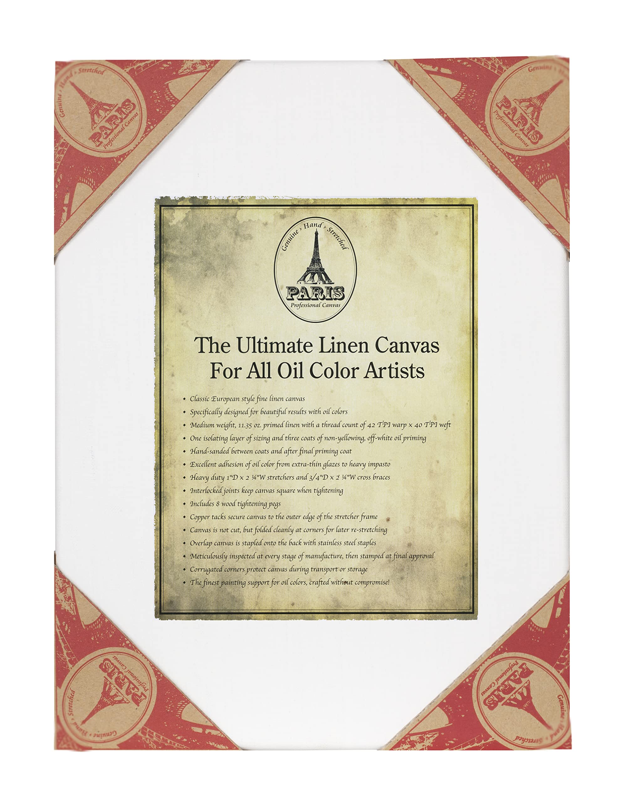 Premium Heavy Duty European Style Linen Canvas 3-Pack - 16x20