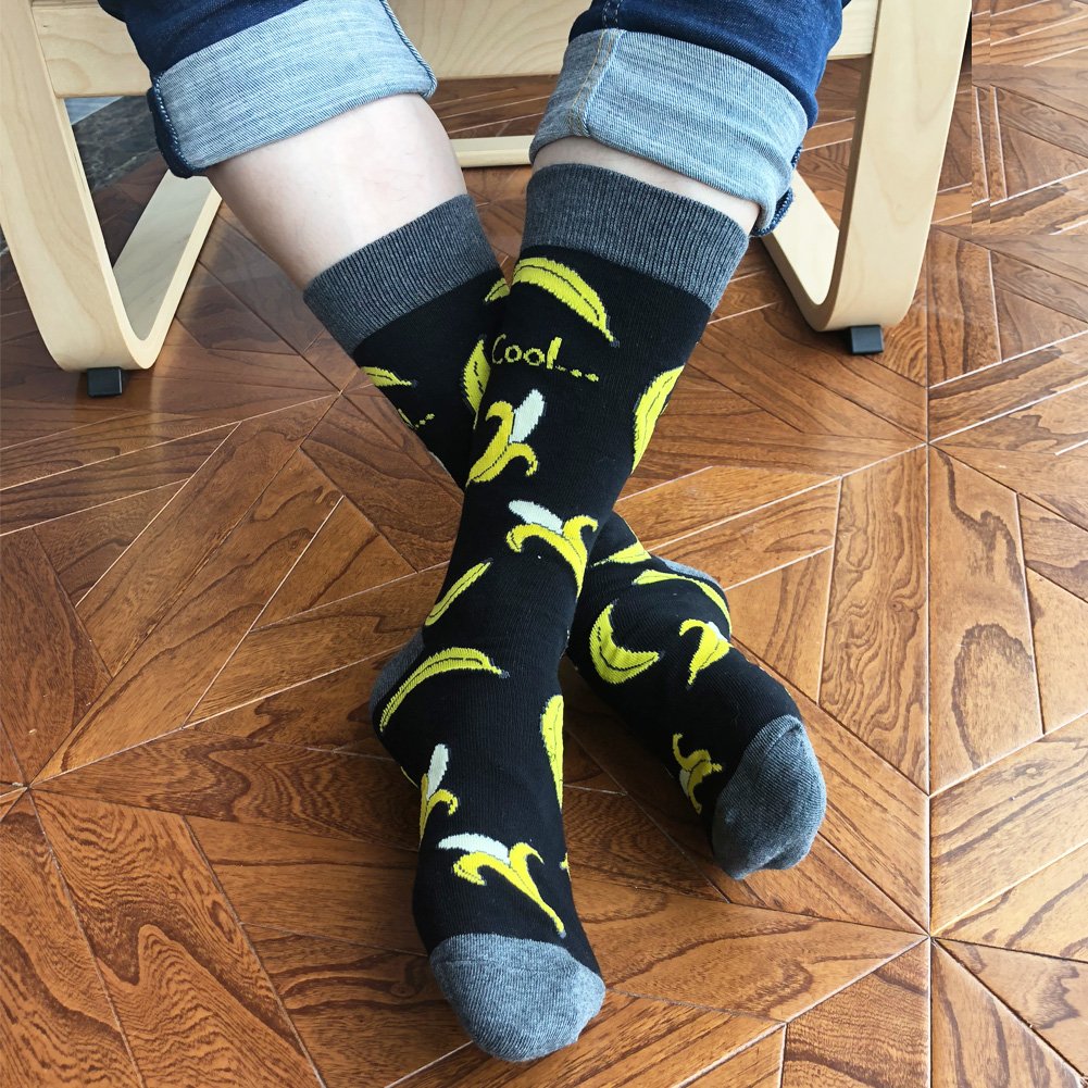 Men's Fun Crew Socks - Novelty Colorful Cotton Casual Dress Socks for Work, Party & Everyday Wear | Comfortable & Stylish