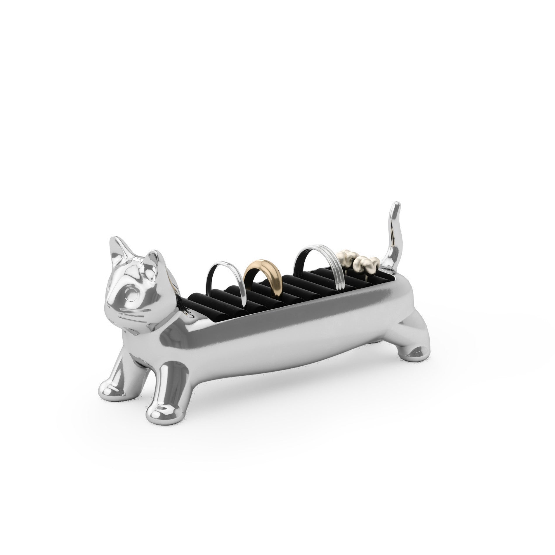 Stylish Ali Cat Ring Holder - Cute Ceramic Jewelry Organizer for Rings, Earrings & Small Accessories - Perfect for Bathroom, Bedroom & Vanity Decor