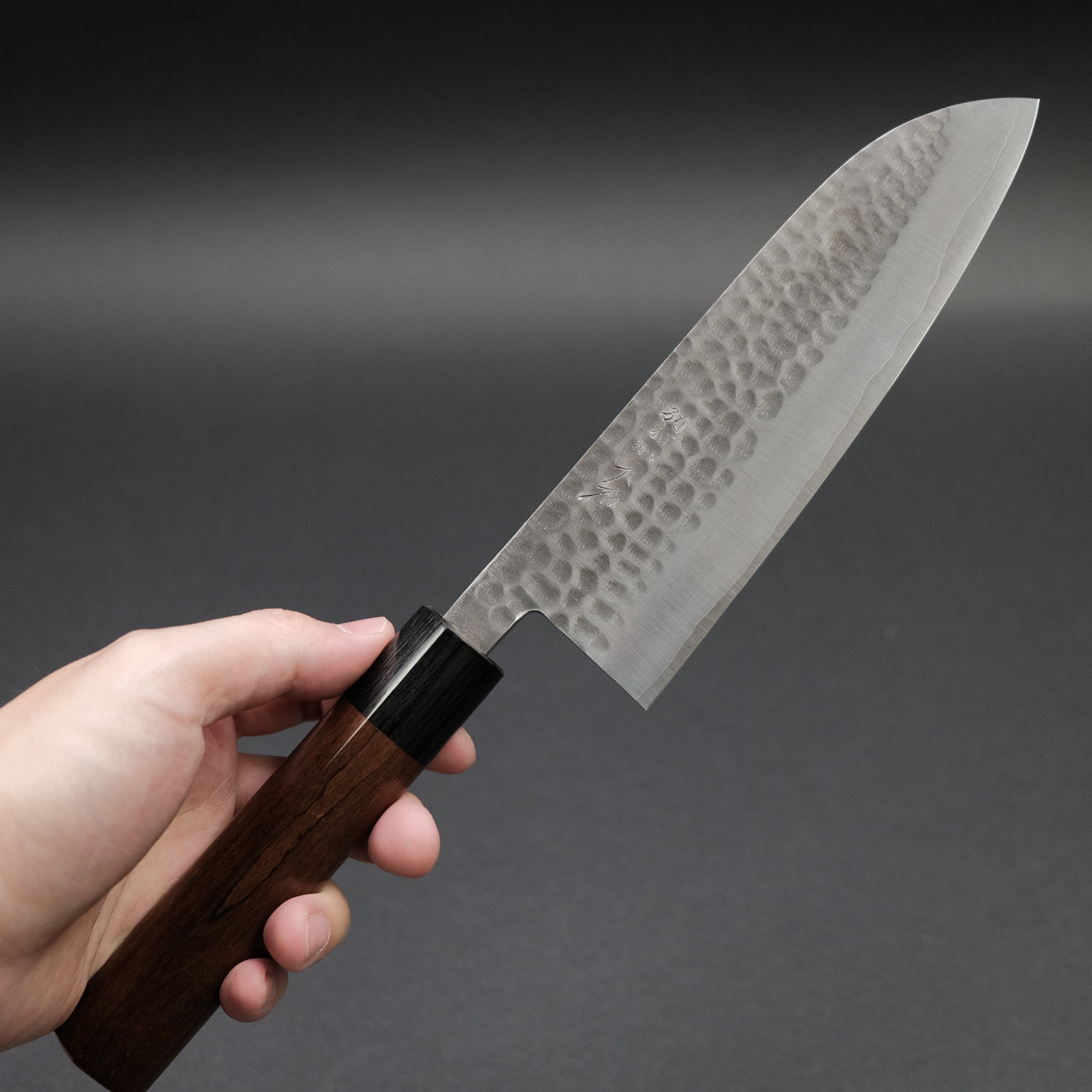 Ohishi SLD Tsuchime Santoku Knife 165mm with Maple Handle - Premium Japanese Kitchen Knife for Slicing, Dicing & Chopping Vegetables, Meat & Fish