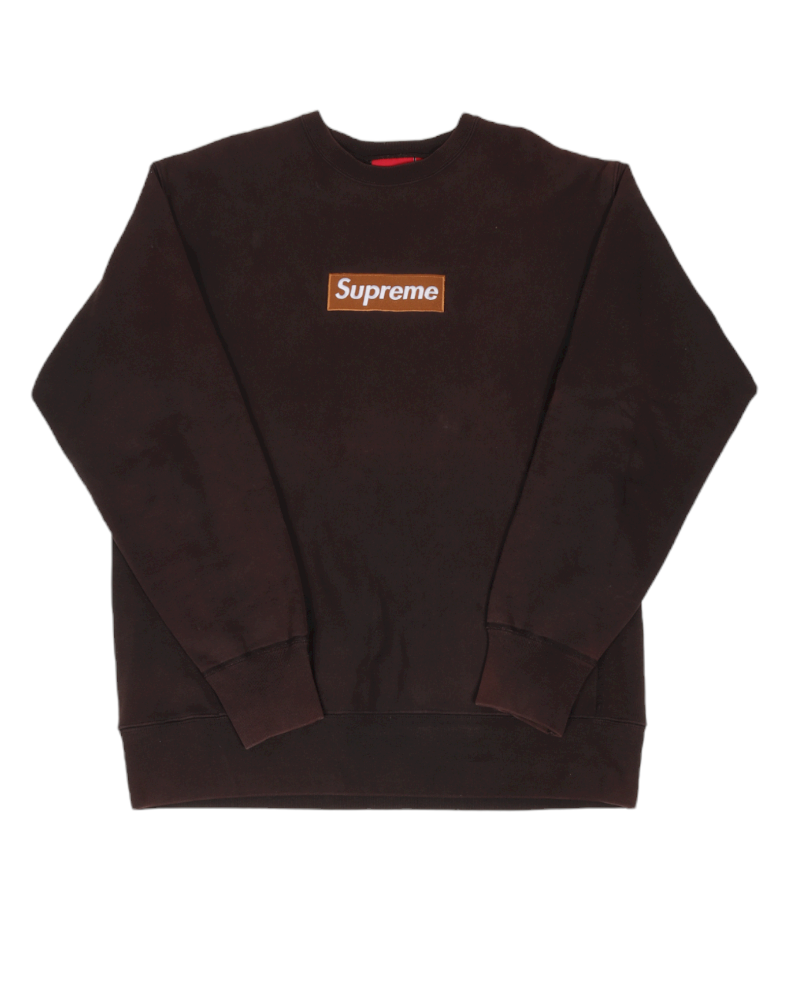 2003 Supreme Gold on Brown Box Logo Crewneck Sweatshirt - Vintage Streetwear for Men | Perfect for Casual Outfits & Urban Fashion