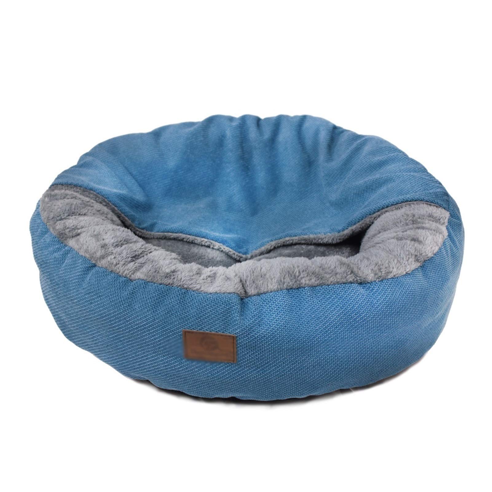 Premium Round Plush Dog Bed - Winter Warm Pet Cushion for Small Medium Dogs & Cats | Soft Long Plush Sleeping Nest Mat with Portable Design | Indoor Outdoor Use for Home, Travel & Car