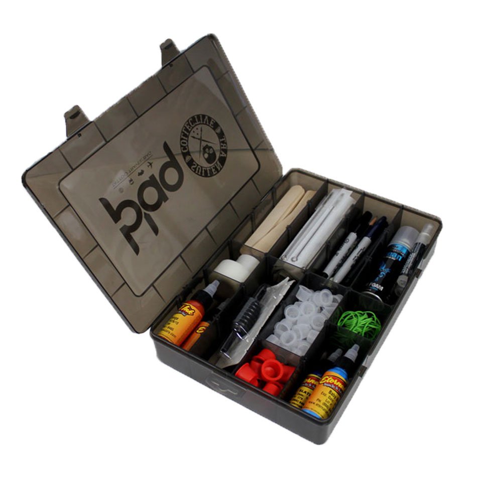 Sullen Art Co. Blaq Paq Travel Carrying Case with Adjustable Slotted Trays - Smoked Black Waterproof Protective Storage for Art Supplies, Makeup & Jewelry - Perfect for Artists, Travel & Organization