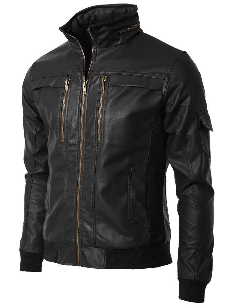 Premium Custom Men's Black Motorcycle Leather Jacket KL149 - Durable & Stylish for Riding, Biking & Outdoor Adventures