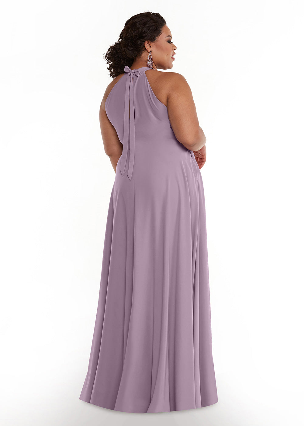 Elegant 83002 Stretch Chiffon A-Line Bridesmaid Dress with Adjustable Halter Neck - Perfect for Weddings, Formal Events & Special Occasions
