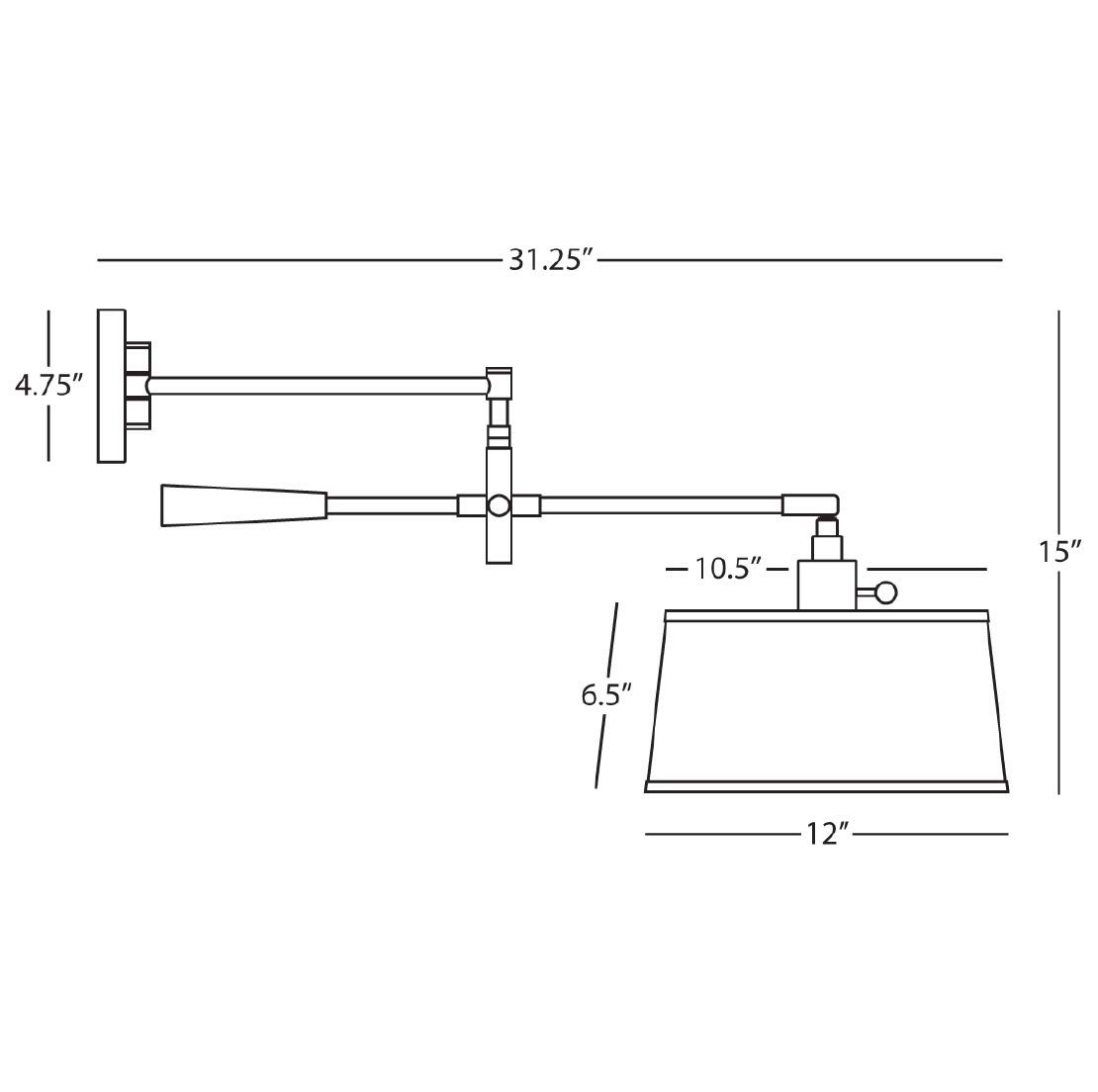 Z1819 Modern One Light Wall Swinger - Adjustable Swing Arm Wall Lamp for Living Room, Bedroom, or Office - Perfect for Reading, Working, and Ambient Lighting