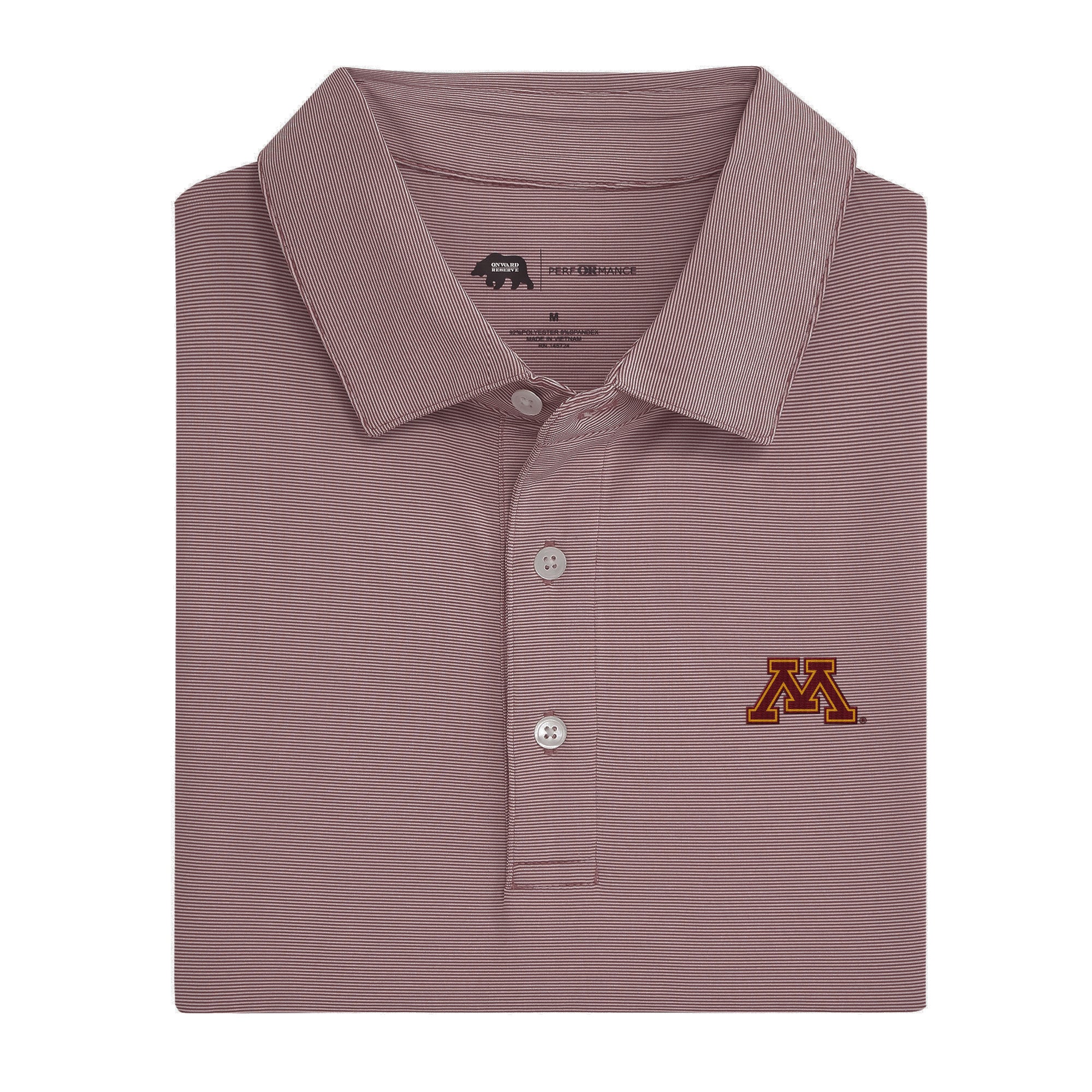 Minnesota Performance Polo Shirt with Hairline Stripe - Breathable & Moisture-Wicking Golf & Tennis Wear for Men