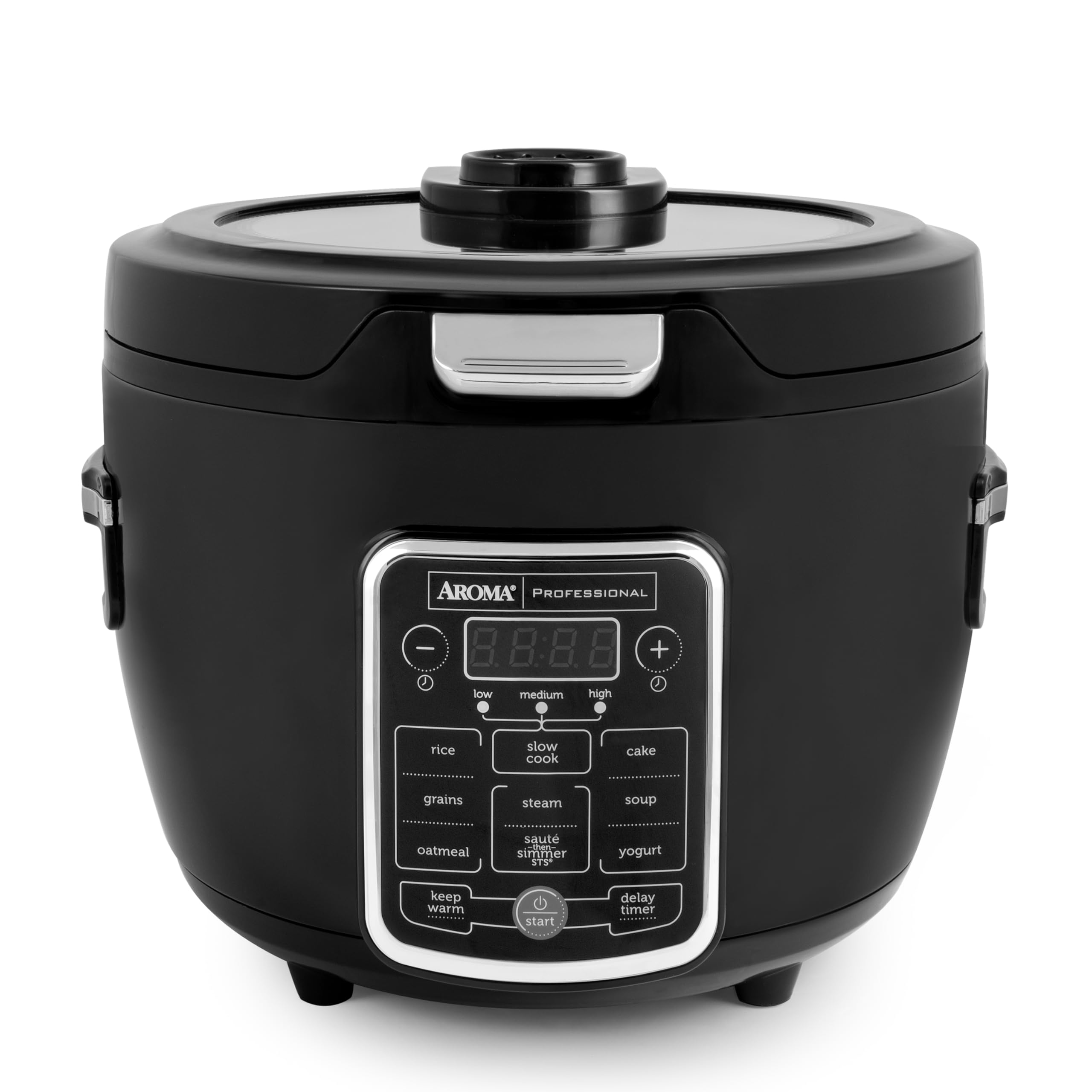 Aroma Professional ARC-1230B 10-Cup Uncooked/20-Cup Cooked Rice Cooker & Slow Cooker with Saute, Steam, Timer - Perfect for Meal Prep, Family Dinners & Healthy Cooking (Black)