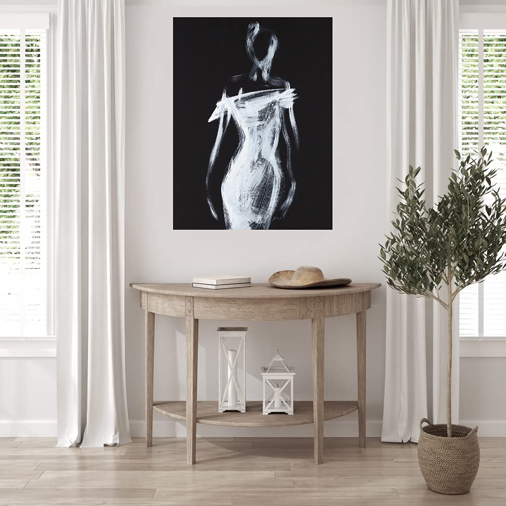 Shawn Mackey Fine Art Canvas Wall Decor - Modern Fashion Silhouette Painting for Living Room, Bedroom, Office - Ready to Hang 24x32 Inches - Perfect for Home, Kitchen, Bathroom & Dining Room Decor