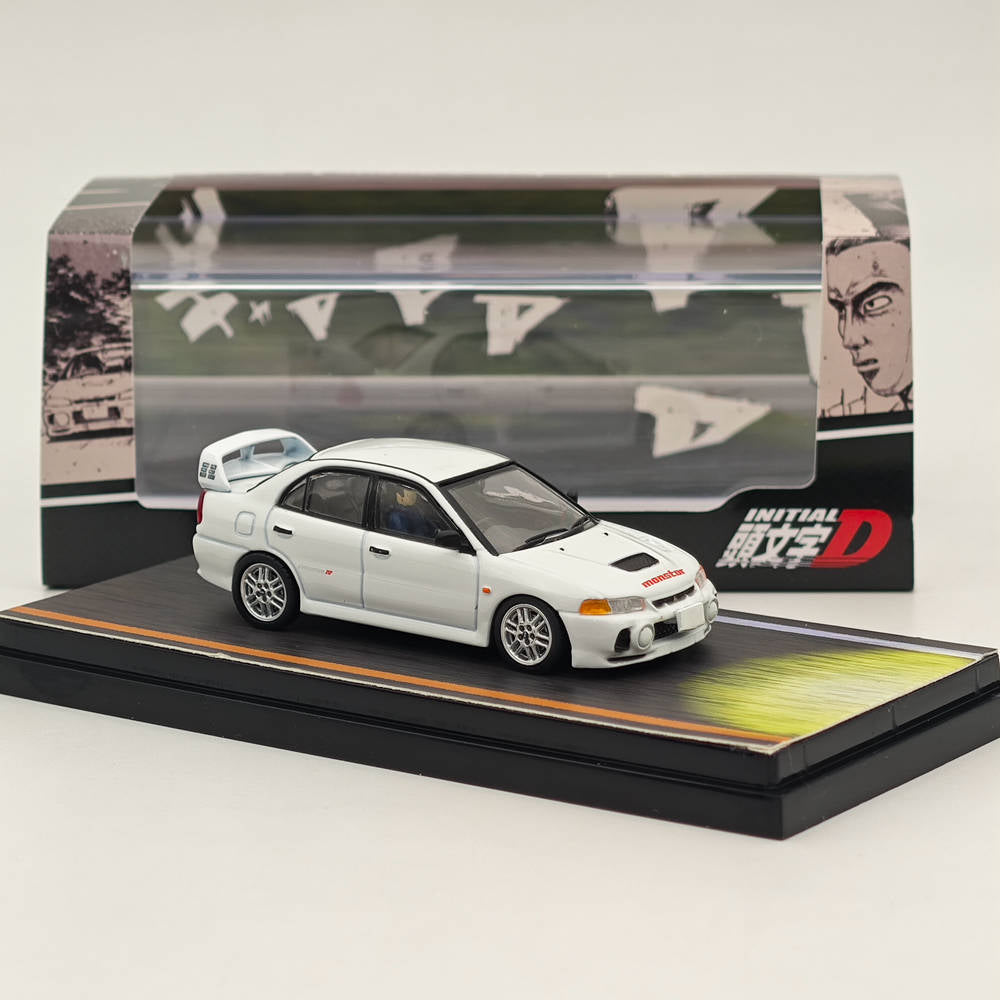 1/64 Mitsubishi Lancer Evolution IV RS Initial D White Diecast Model Car - Limited Edition Collectible for Anime Fans & Car Enthusiasts - Perfect for Display, Gifts & Racing Scenes