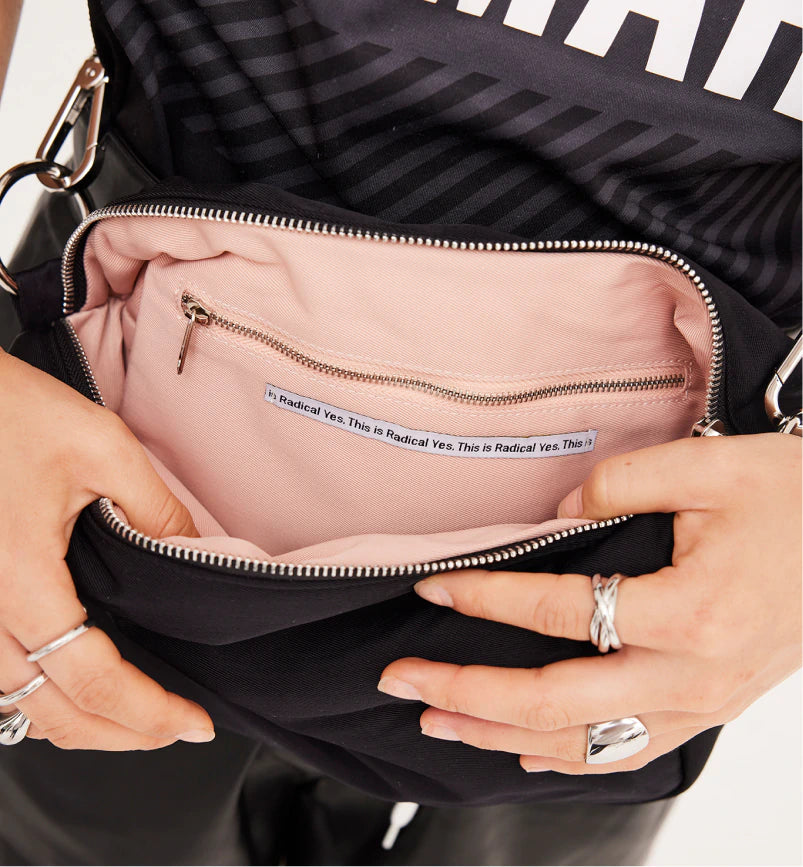 North Star Nylon Clutch Bag for Women - Stylish Black Crossbody Purse with Adjustable Strap | Perfect for Work, Travel & Everyday Use