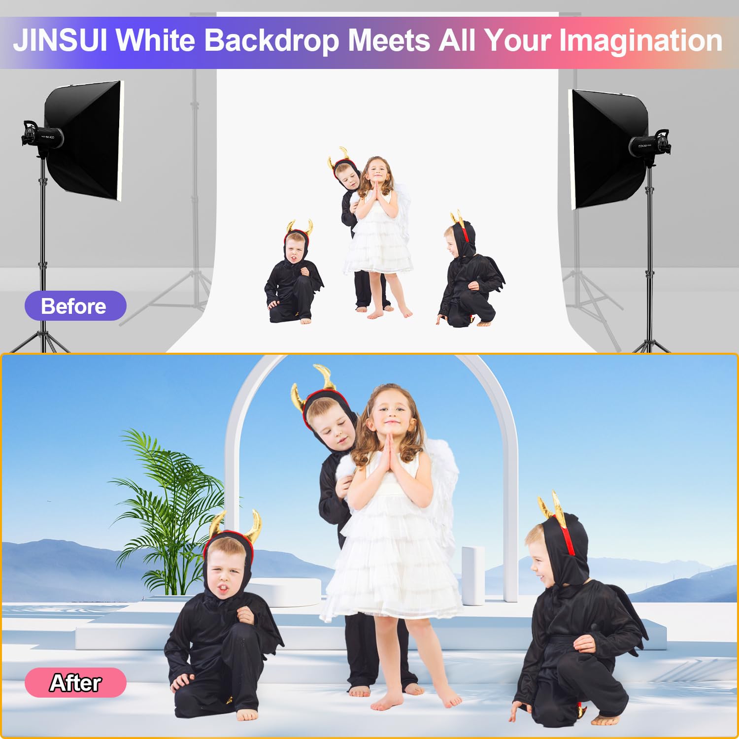 10x10 ft White Photo Backdrop for Photography - Double-Sided Polyester Fabric Studio Background for Baby Pictures, Party Props & Professional Shoots | Perfect for Newborn Photos, Product Photography & Event Decor